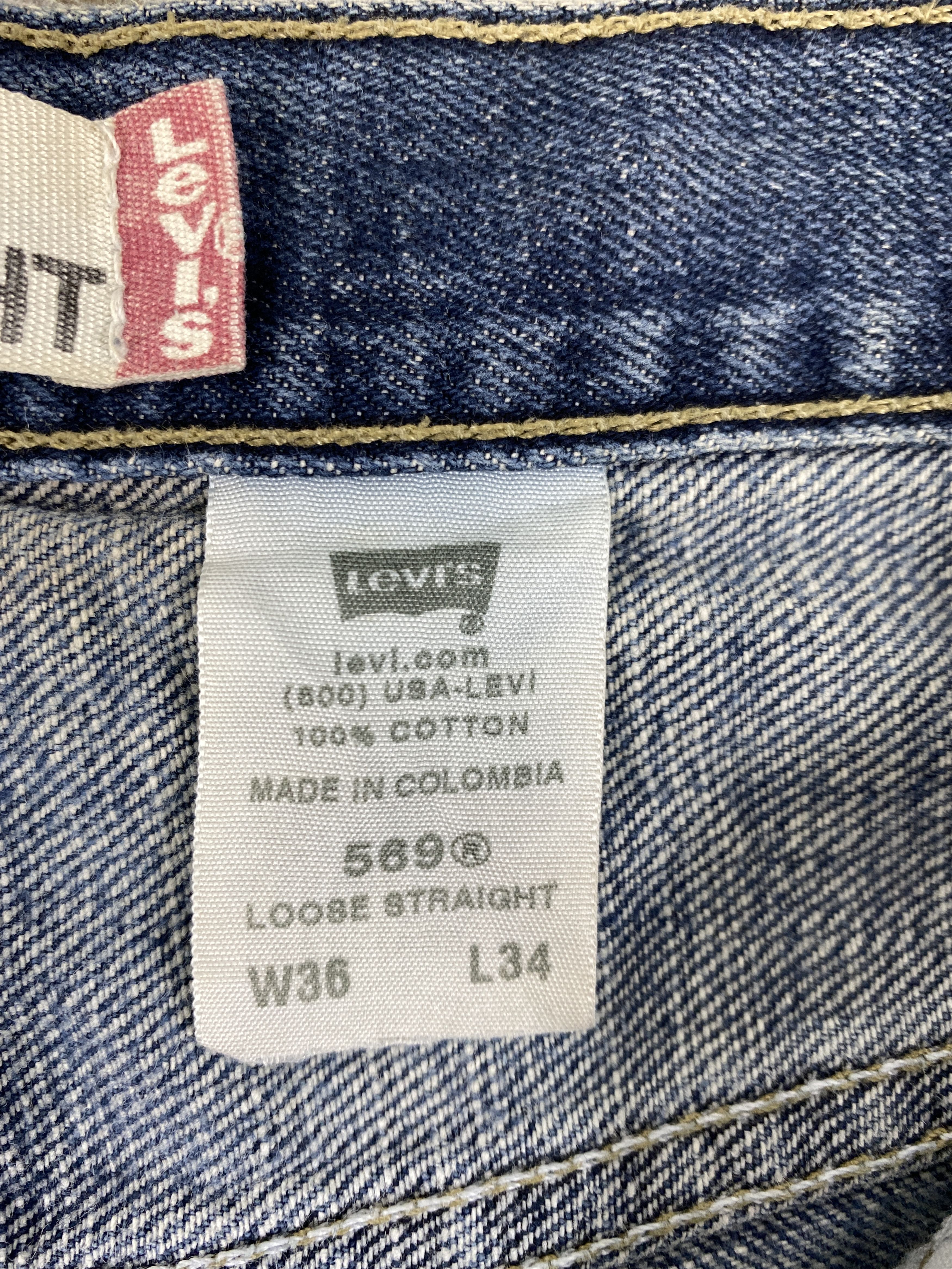 Levi's Vintage Levi's 569 Loose Straight Denim 39 x 33.5 -JN705 Size US 39 - 9 Thumbnail