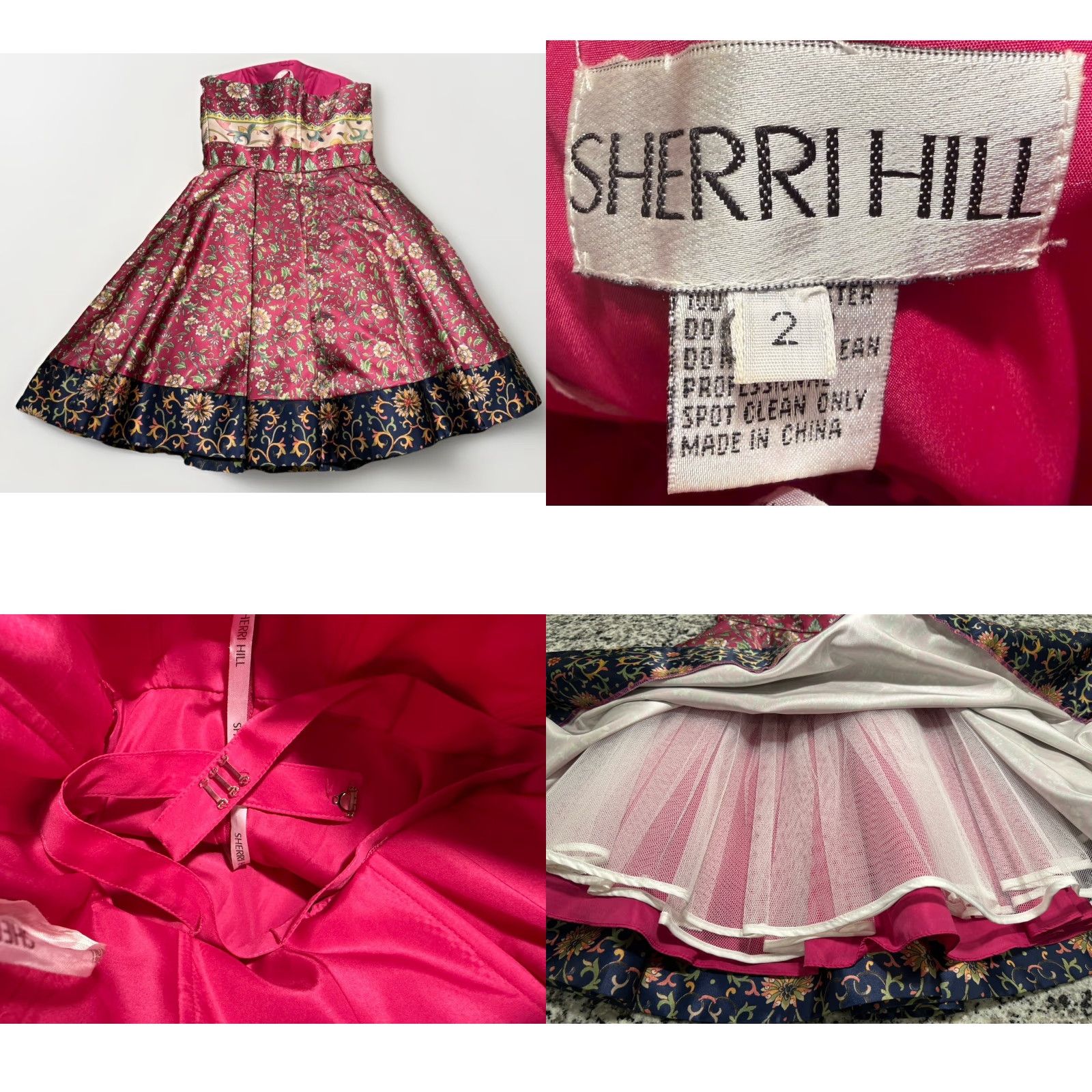 Vintage Sherri Hill Dress Strapless Cocktail Multi-print Floral 50794 Sz 2 EUC Dress Mini Above Knee Sequin Crystal Zipper Sleeveless Princess Elegant Mens? Size ONE SIZE - 8 Thumbnail