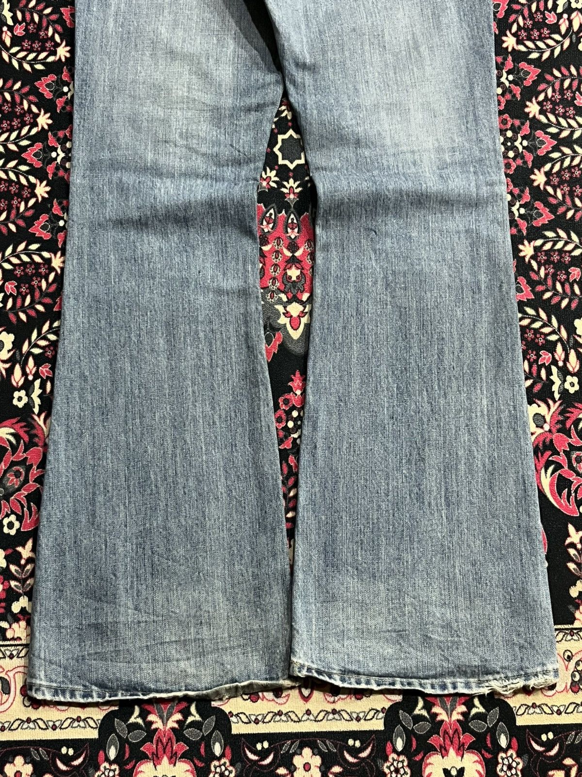 If Six Was Nine Vintage Villand Double Waist Blue Washed Distress Flare Jean Size US 32 / EU 48 - 8 Thumbnail