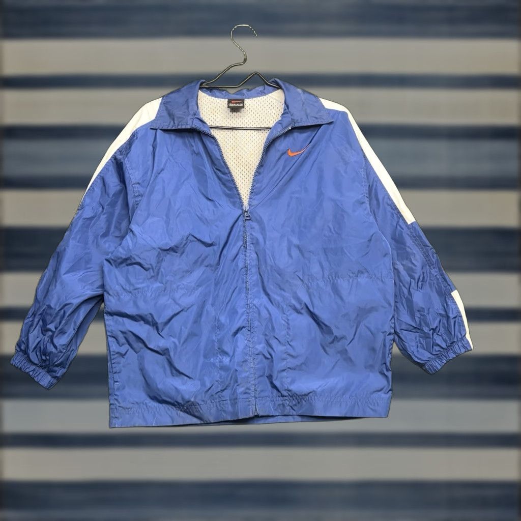 Nike Vintage Nike Track Jacket Womens Medium Blue Full Zip Windbreaker Sportswear 80s Size M / US 6-8 / IT 42-44 - 1 Thumbnail