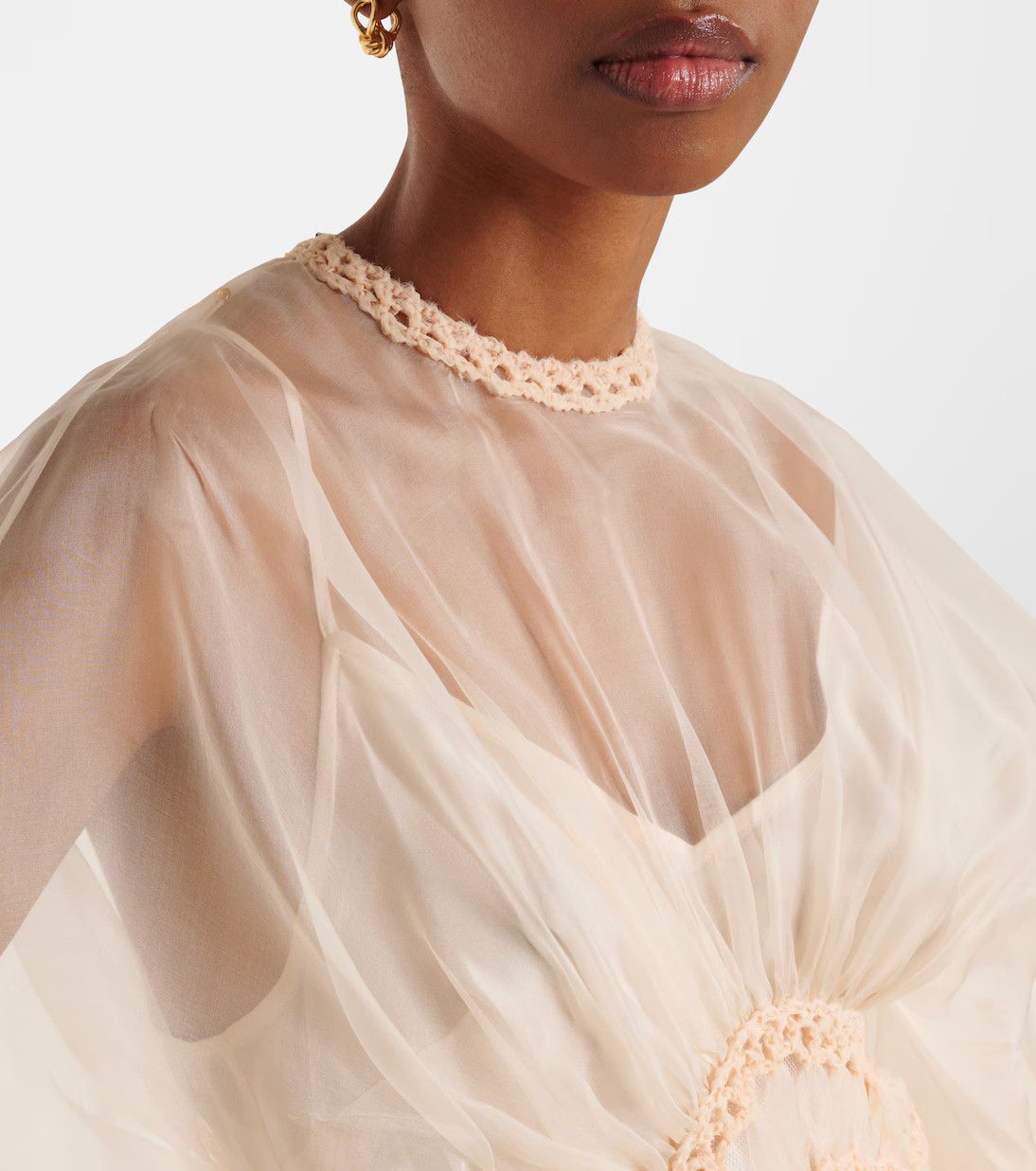Zimmermann oc11z0226 Illuminate Macrame Gown In Cream Size M / US 6-8 / IT 42-44 - 4 Thumbnail