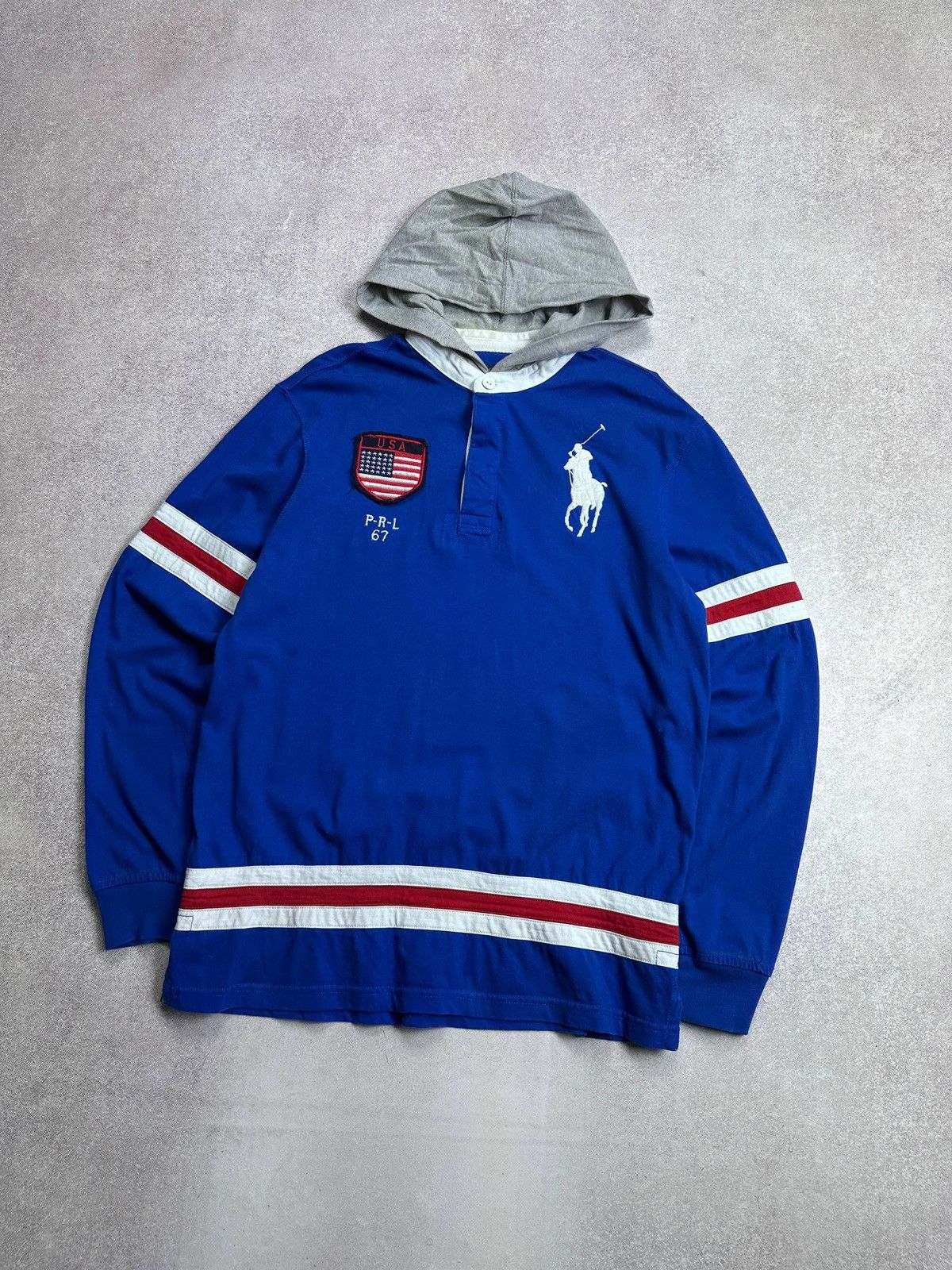 Polo Ralph Lauren Vintage Polo Ralph Lauren USA Flag Rugby Shirt Rare M Size US M / EU 48-50 / 2 - 2 Thumbnail