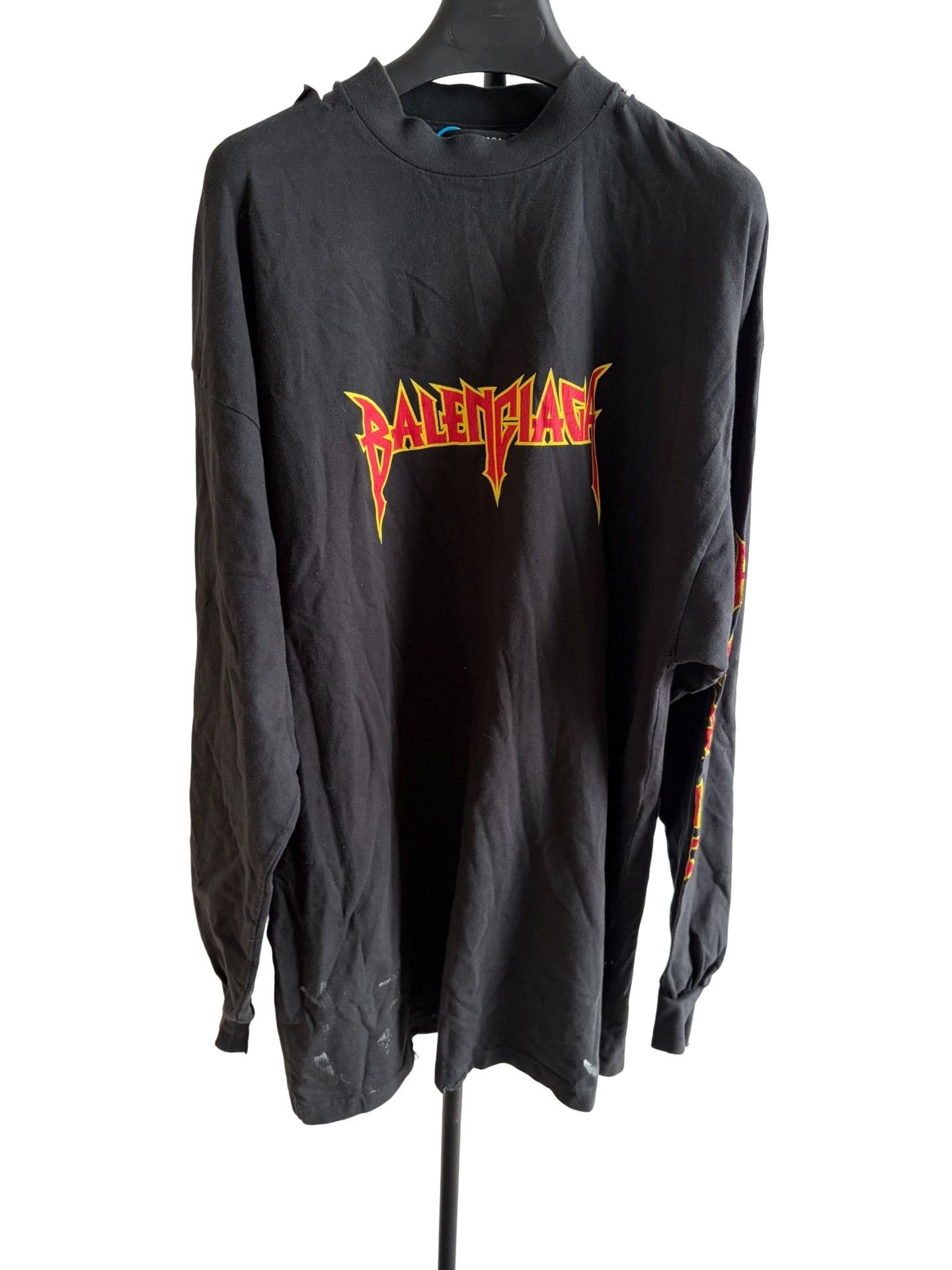 Balenciaga Balenciaga Metallica Logo Long Sleeve Tee Size 1 Size US S / EU 44-46 / 1 - 1 Thumbnail
