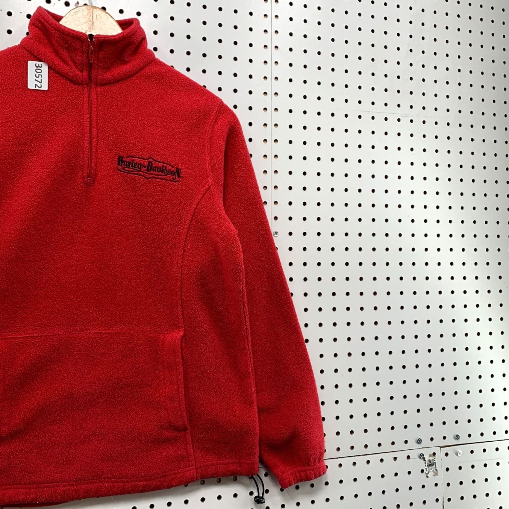 Harley Davidson Harley-Davidson Sweater Women's Medium Red Embroidered 1/4 Zip Pullover Mock Neck Fleece 19.5x24.5 Size M / US 6-8 / IT 42-44 - 4 Thumbnail