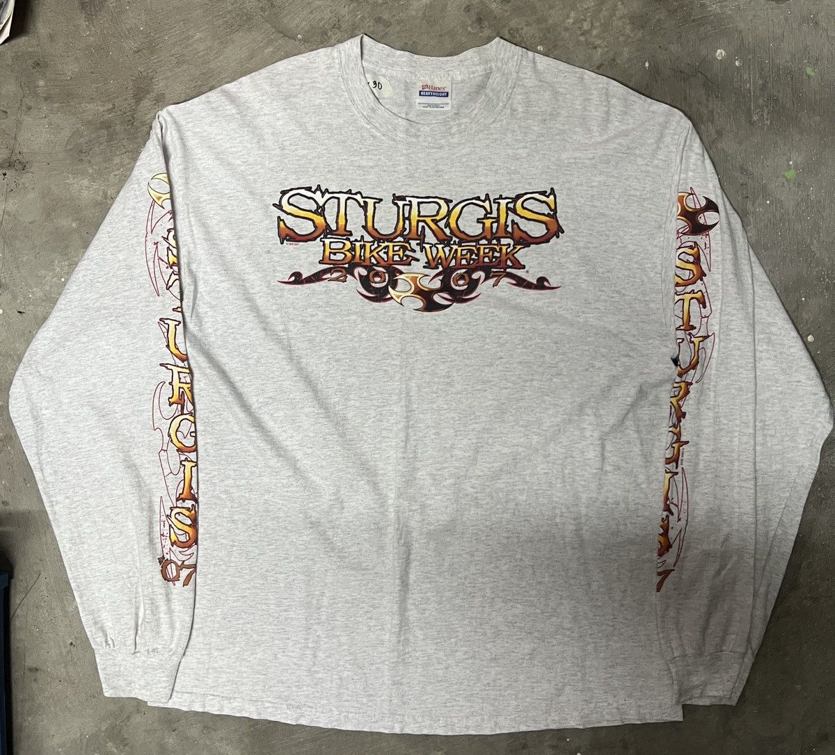 Vintage Vintage Sturgis Rally tee. White Sturgis tee. Long-sleeve Size US XL / EU 56 / 4 - 1 Thumbnail