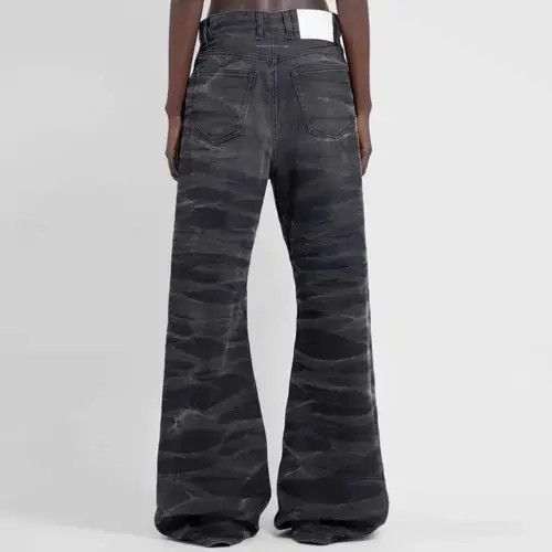 Japanese Brand Washed Wave Patterned Micro Flared Jeans Men Size US 31 - 2 Thumbnail