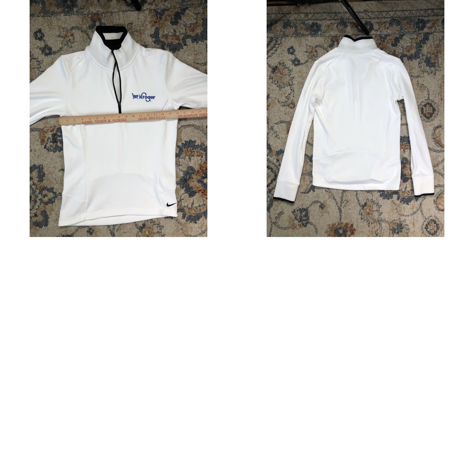Nike Nike Pullover Womens Small White 1/4 Zip Mock Neck Kroger Logo Long Sleeve Shirt Ladies S White Kroger Logo Athletic Activewear Size S / US 4 / IT 40 - 8 Thumbnail