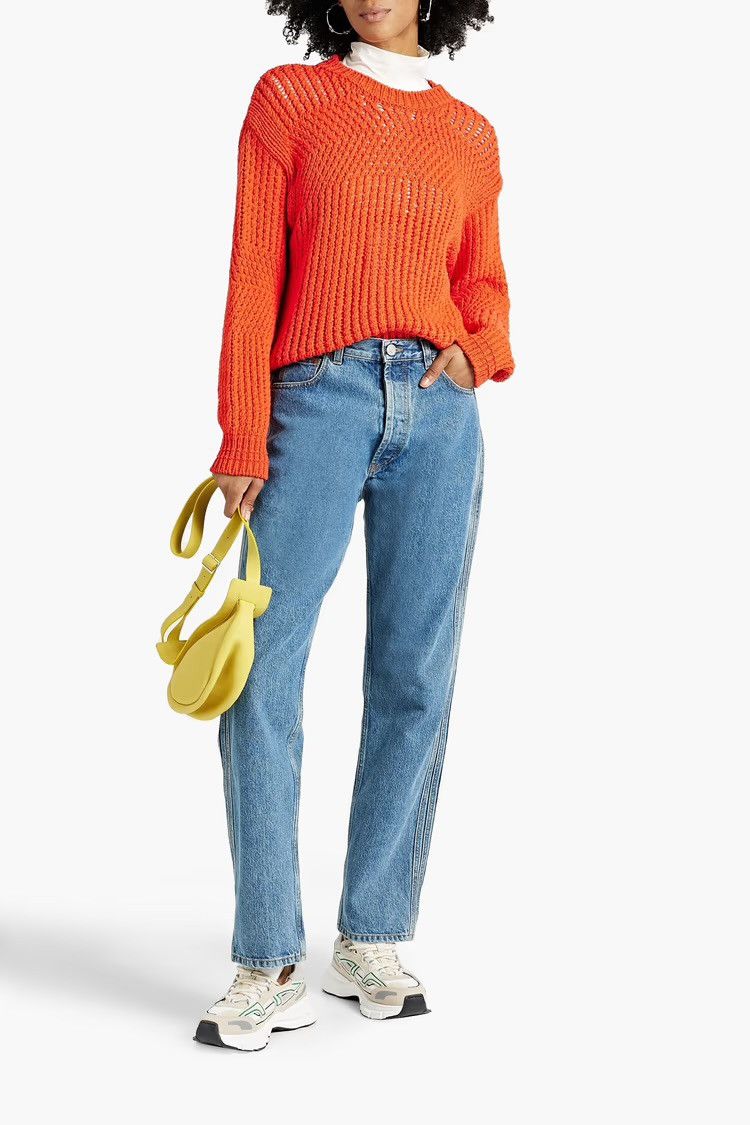 Acne Studios ACNE STUDIOS Crocheted cotton sweater Tomato Red Size: XXS Size XXS / US 00 / IT 34 - 4 Thumbnail