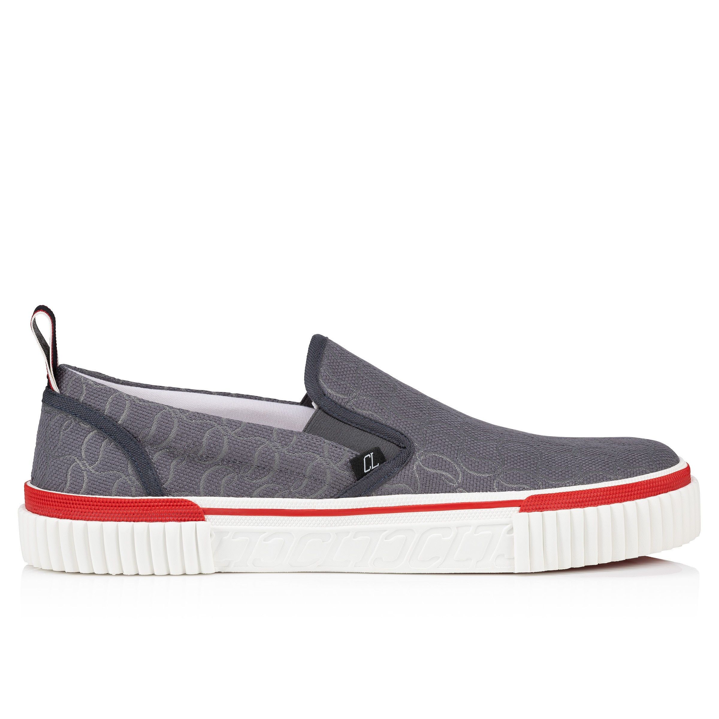 Christian Louboutin o1s1wg110625 Pedro Boat Flat Jacquard in Grey Size US 8 / EU 41 - 1 Thumbnail