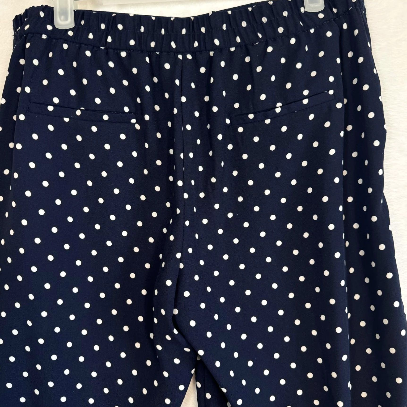 Banana Republic Banana Republic Pants Women's Navy Blue White Dots Wide Leg Elastic Waist M Regular Size 32" / US 10 / IT 46 - 4 Thumbnail