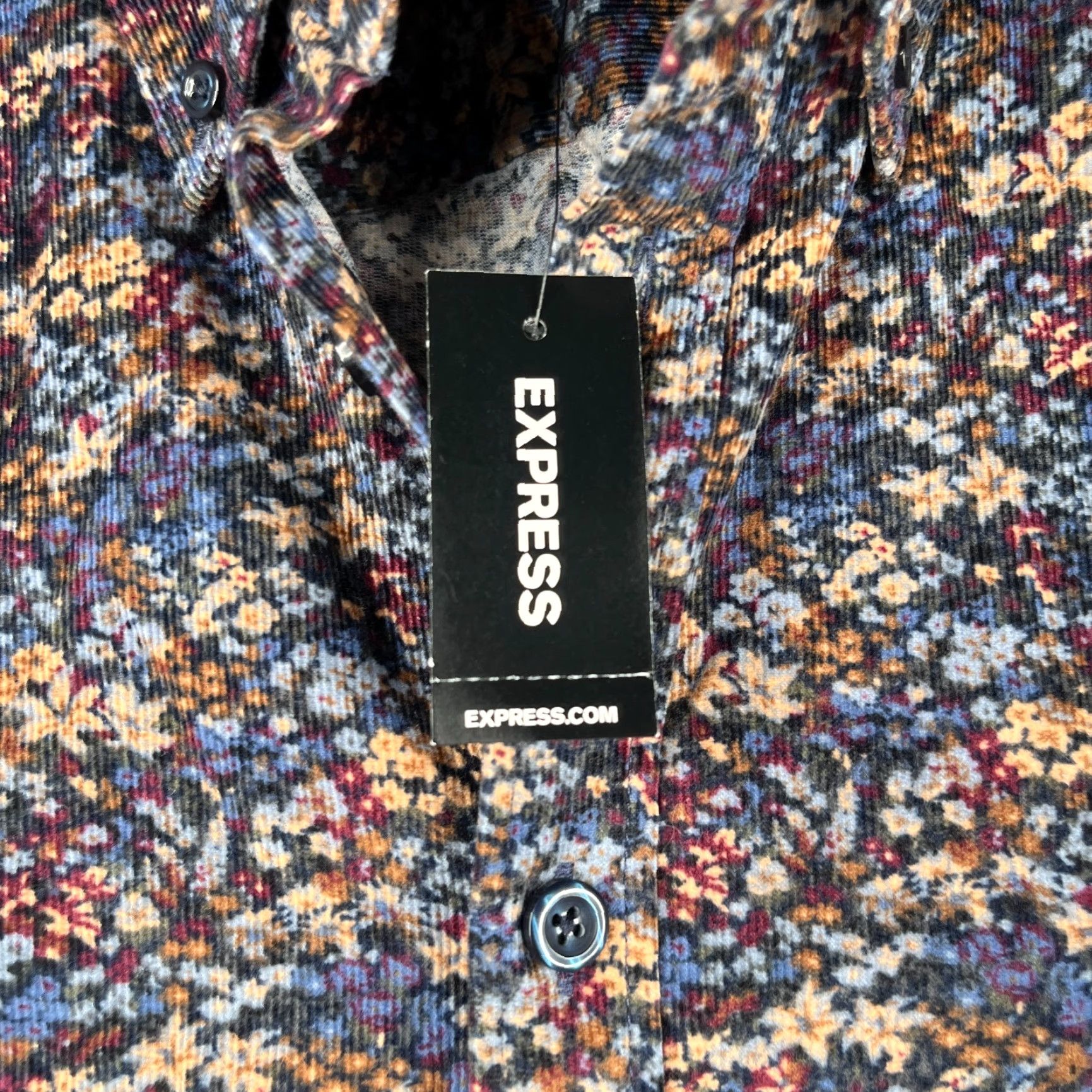Express Express Shirt Mens Small Multicolor Floral Button-Up Long Sleeve NWT Size US S / EU 44-46 / 1 - 3 Thumbnail