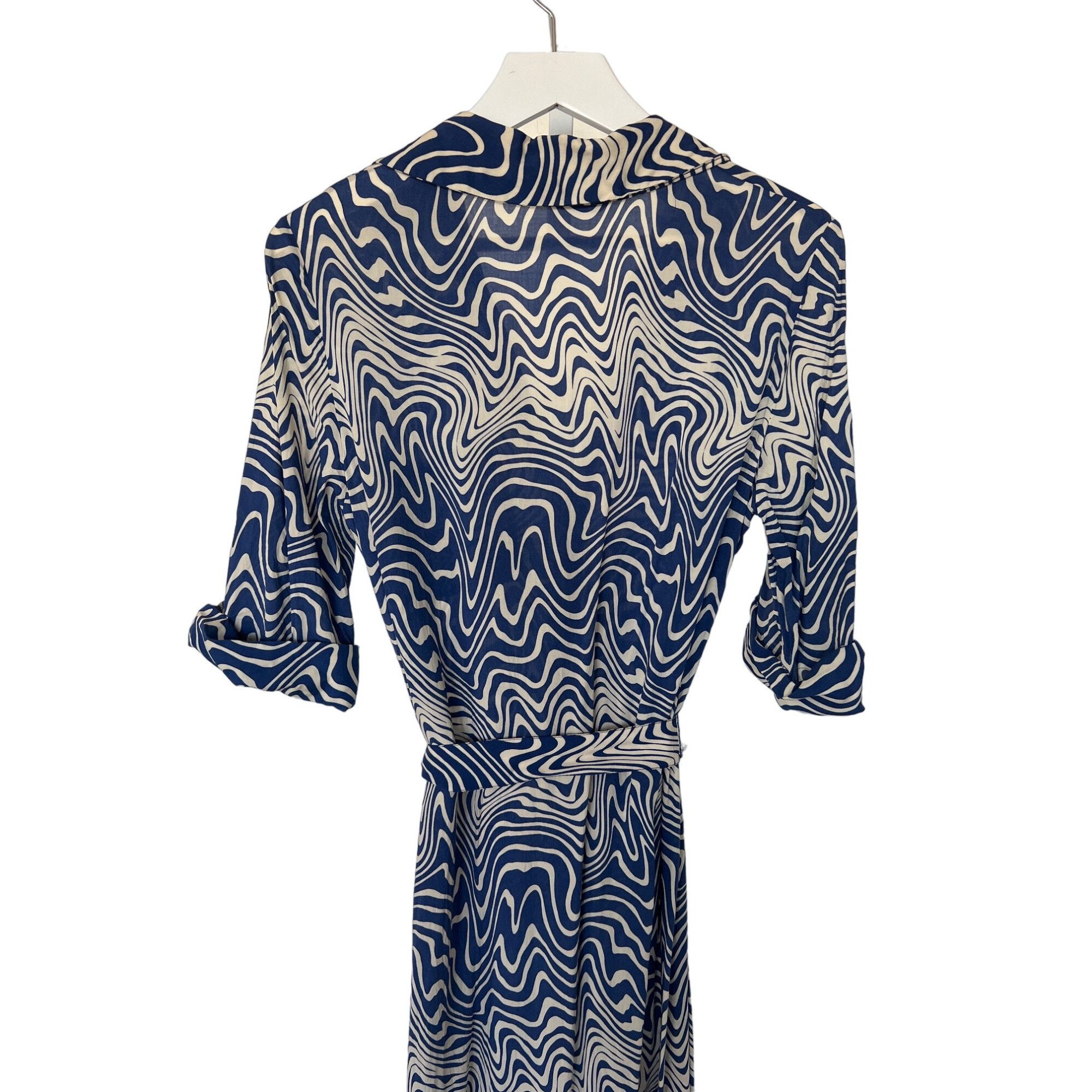 Zara Navy & Ivory Belted Dress