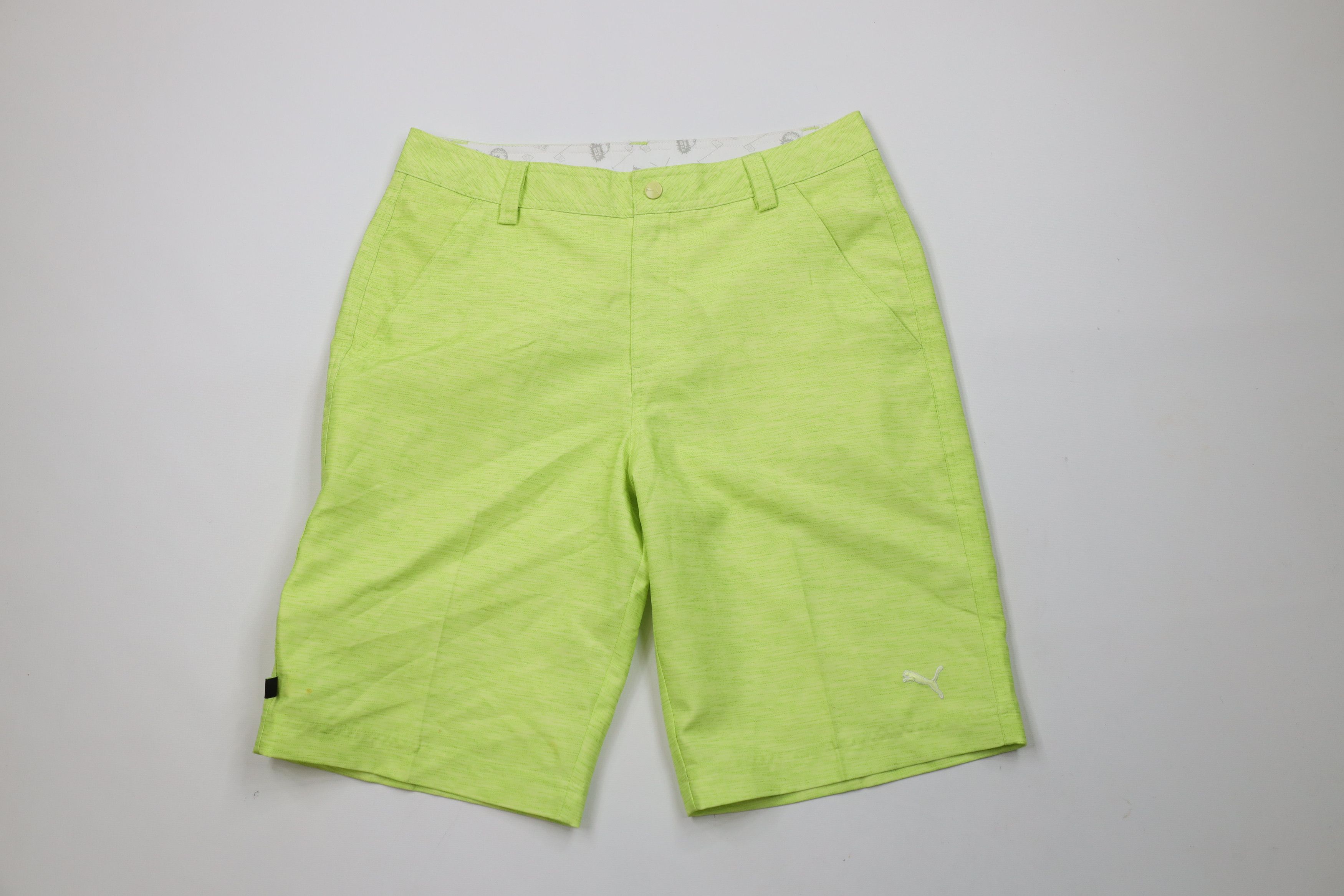 Puma × Vintage Puma Golf Cell Chambray Golfing Chino Shorts Lime Green Size US 30 / EU 46 - 1 Thumbnail