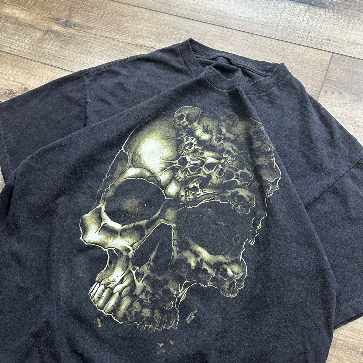 Other Vintage 2000s Y2K Skull Grunge Black Graphic Tee Size US L / EU 52-54 / 3 - 4 Thumbnail
