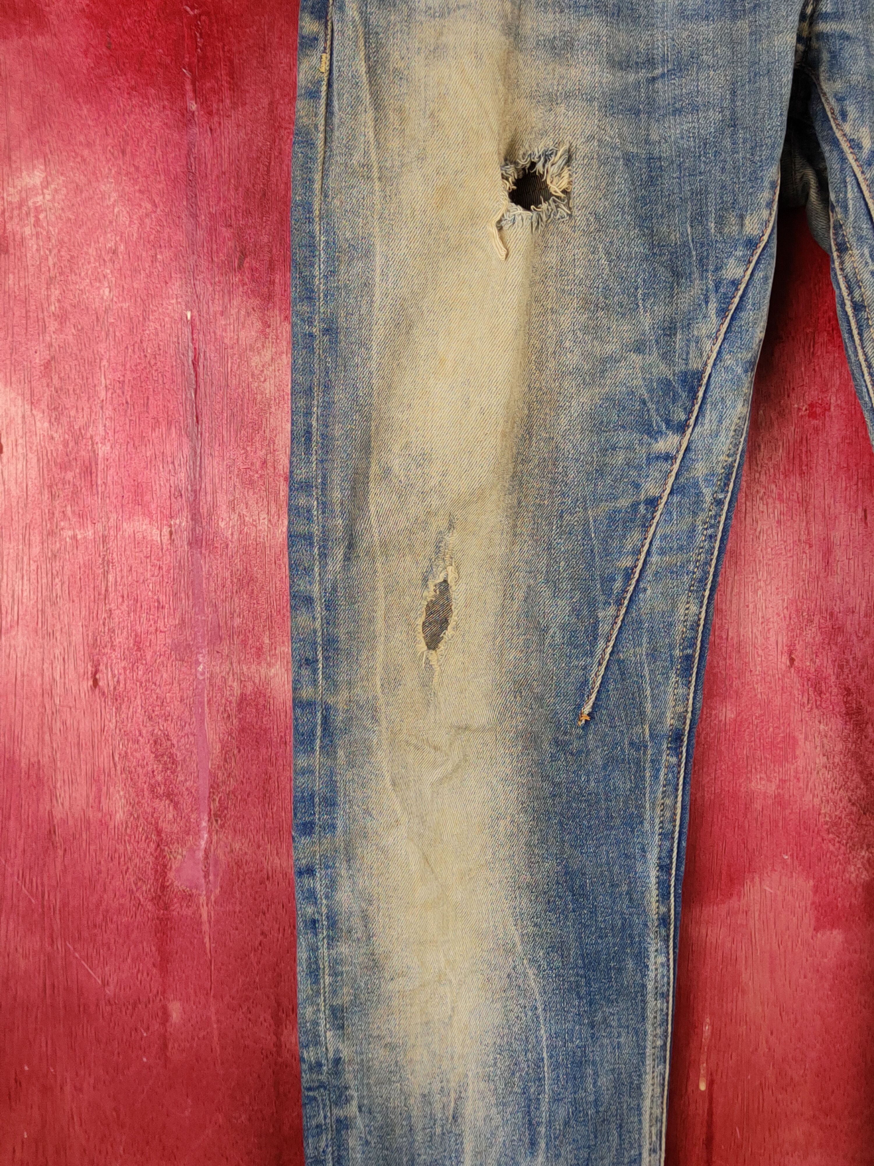 Japanese Brand Zara Man vintage Blue Faded Distressed jeans Denim #S1532 Size US 31 - 4 Thumbnail
