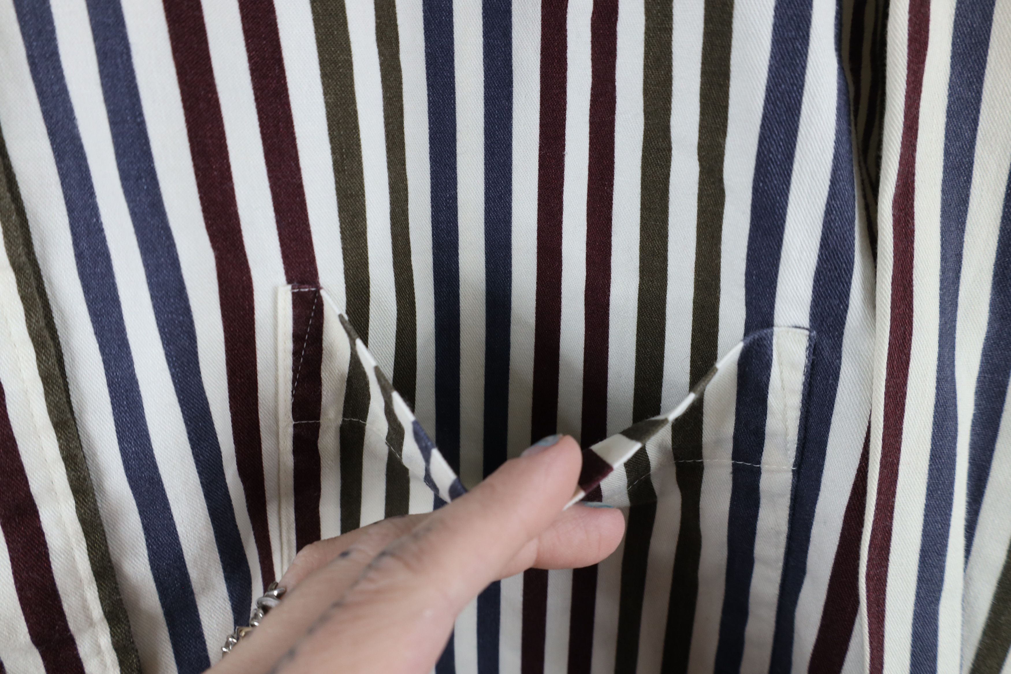 Vintage Vintage 90s Streetwear Striped Collared Button Down Shirt Size US L / EU 52-54 / 3 - 4 Thumbnail