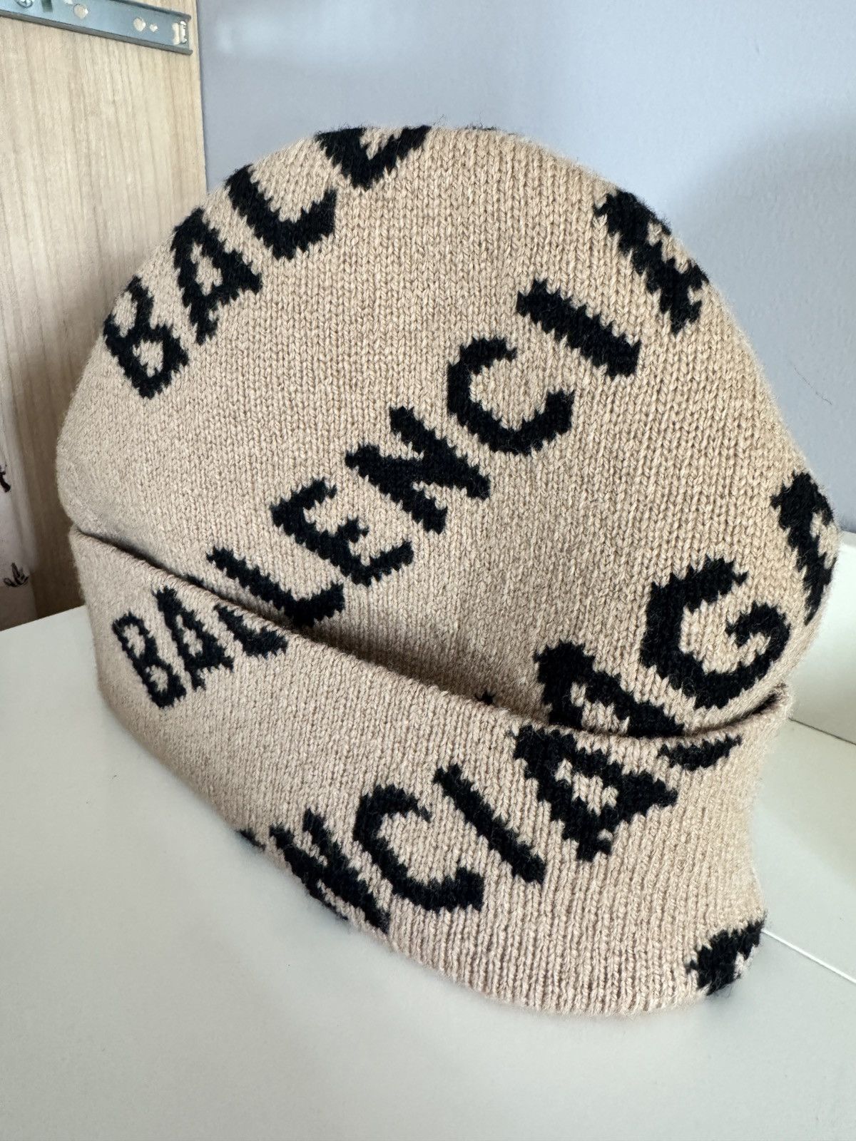 Balenciaga Balenciaga All Over Logo Knit Beanie FW22 Made in Italy Size ONE SIZE - 2 Thumbnail