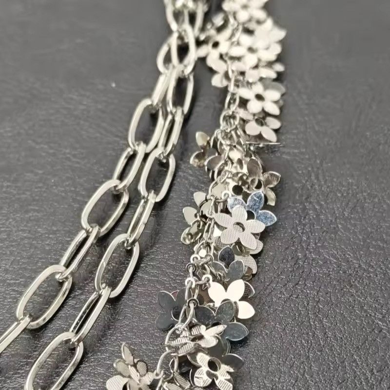 Other Silvery Floral leaf Three layers Wallet Keychain Size ONE SIZE - 6 Thumbnail