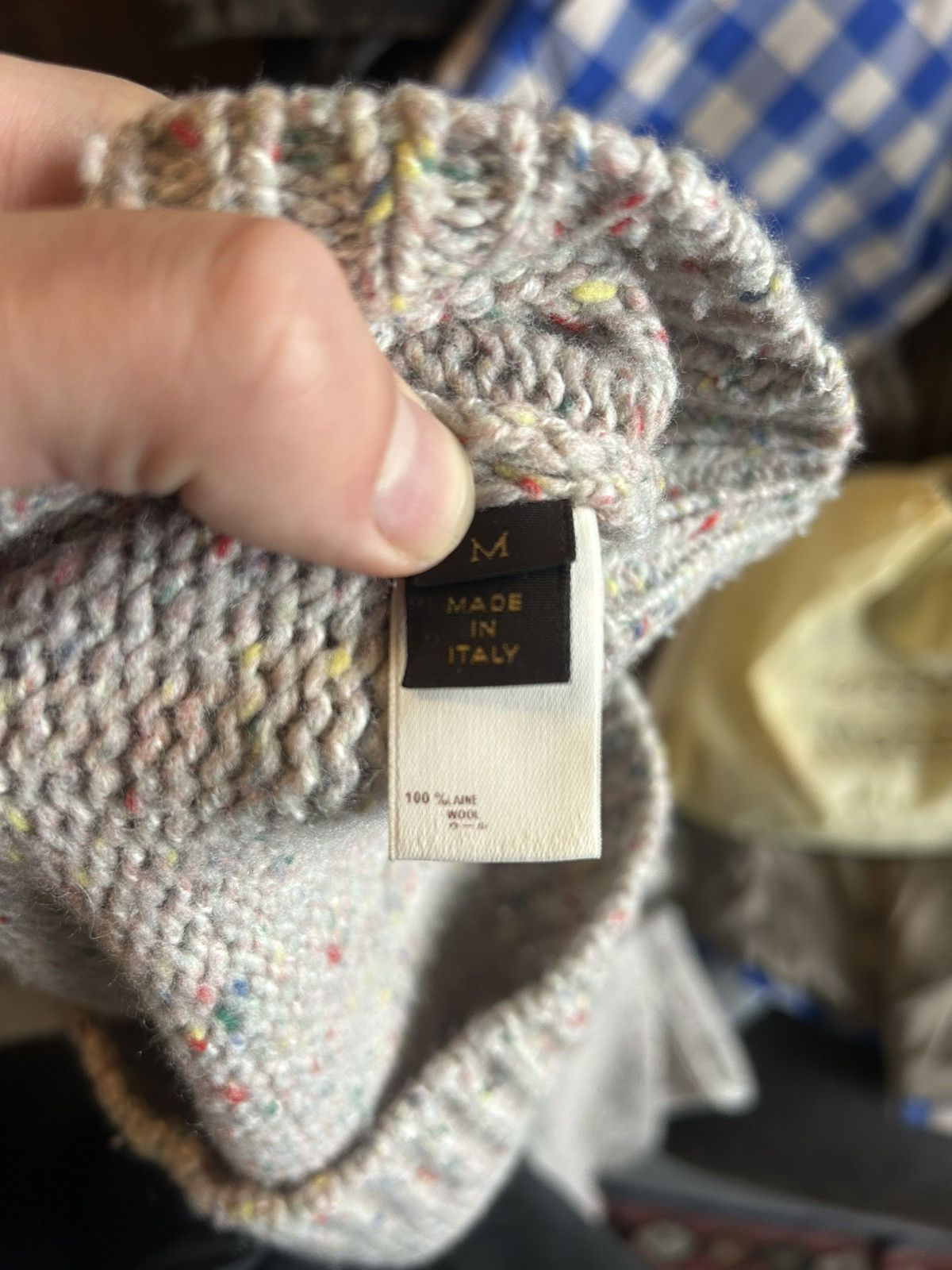 Louis Vuitton Multicolor Speckled Wool V-Neck Sweater Size US M / EU 48-50 / 2 - 15 Thumbnail
