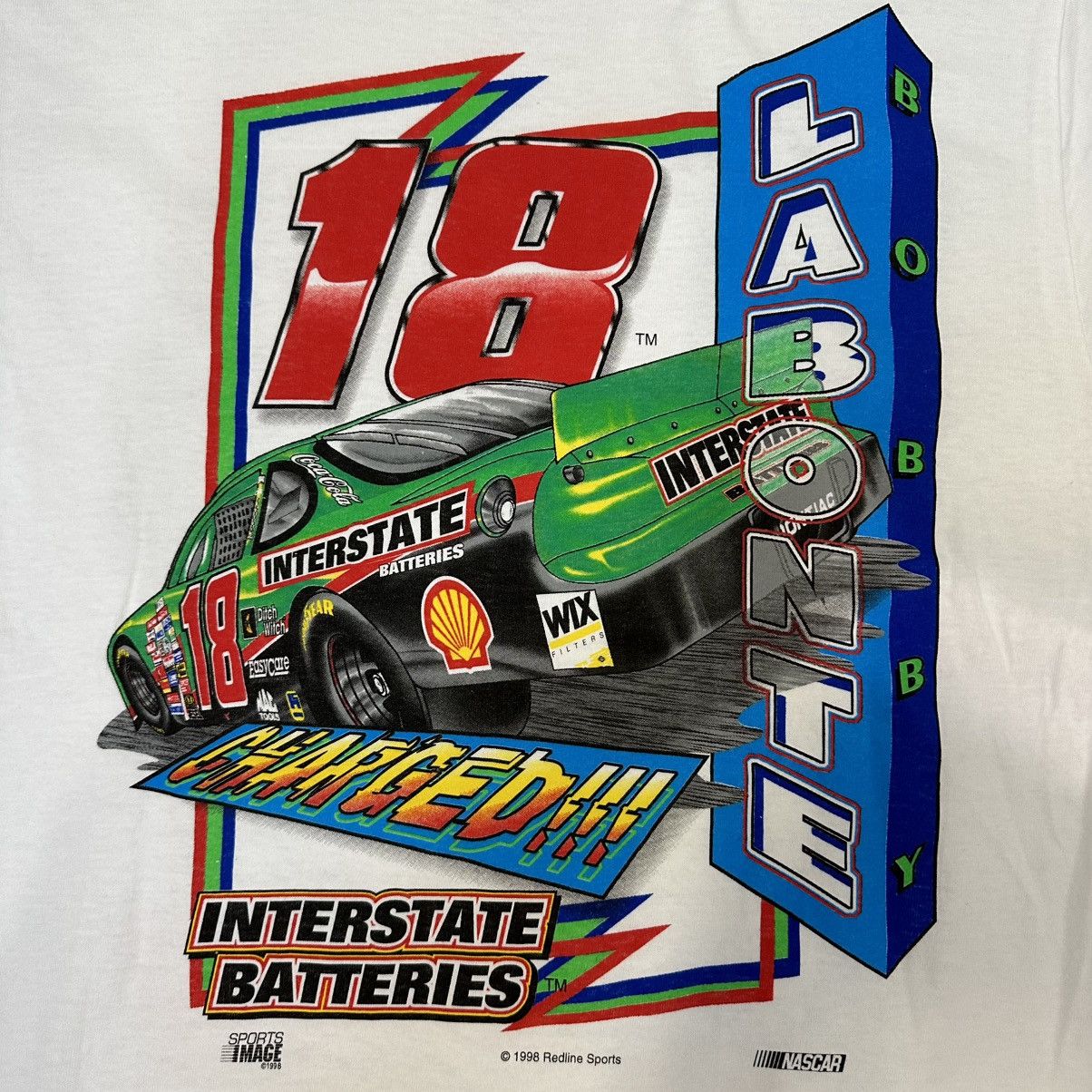 NASCAR Crazy vintage 90s Bobby Labonte double sided nascar t-shirt Size US M / EU 48-50 / 2 - 5 Thumbnail