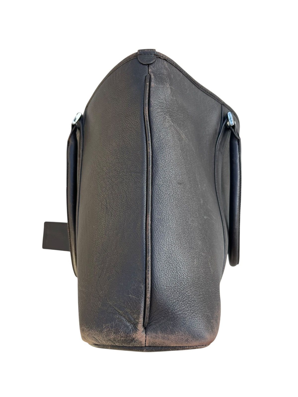 Leather ONLY Japan Distressed Patina Brown Leather Tote Bag Size ONE SIZE - 14 Thumbnail