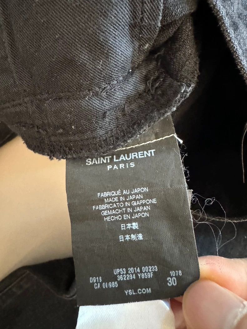 Saint Laurent Paris Saint Laurent Paris Saint Laurent Black Ripped Denim Pants Size US 30 / EU 46 - 4 Thumbnail