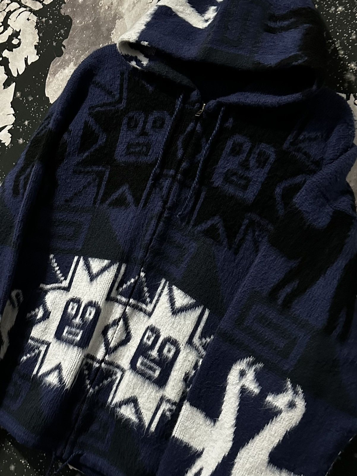 Other Aztec Indigenous Alpaca Knit Zip Hoodie Size US L / EU 52-54 / 3 - 2 Thumbnail