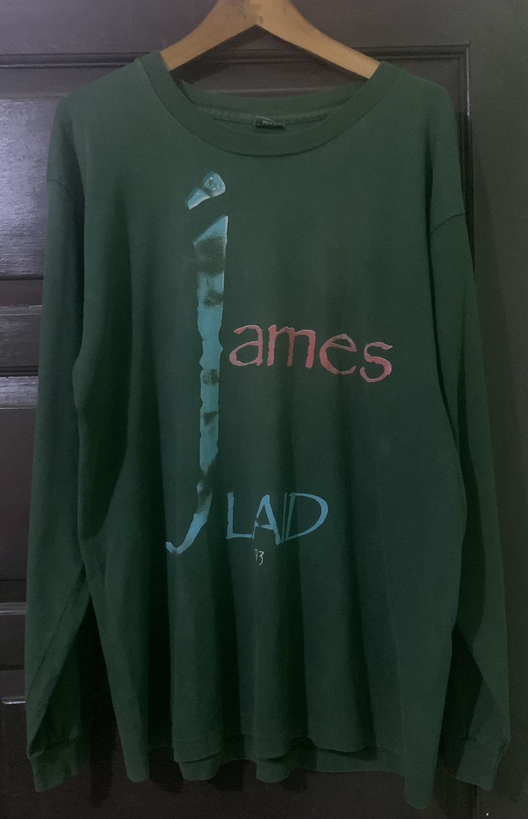 image of Band Tees x Vintage 1993 James Laid Tour Shirt, Oasis, The Stone Roses in Green, Men's (Size XL)