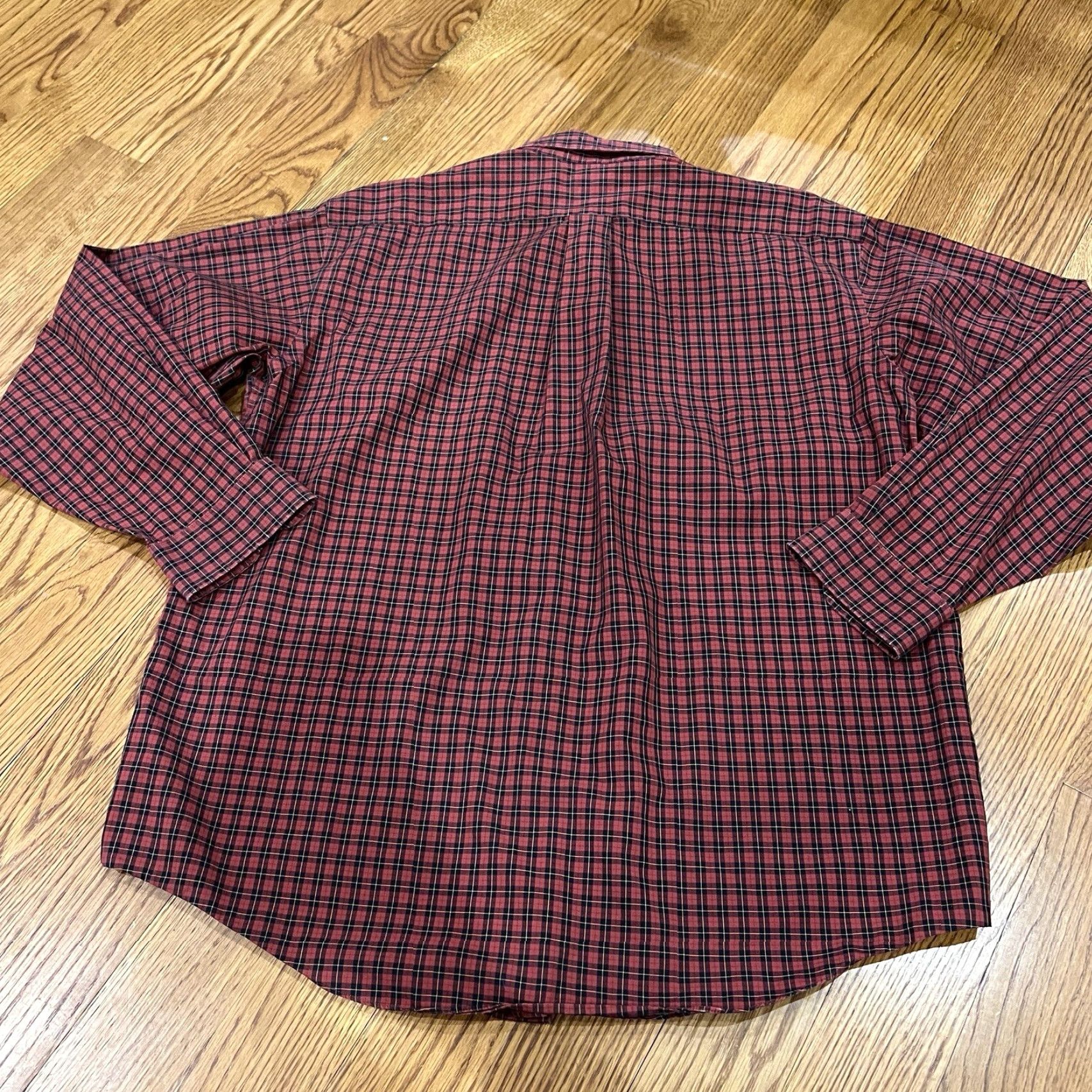 Vintage VINTAGE L.L. Bean Men's Shirt Long Sleeve Red Plaid Casual Business Formal Party Wedding Fall Spring Summer Winter Large Size US L / EU 52-54 / 3 - 7 Thumbnail