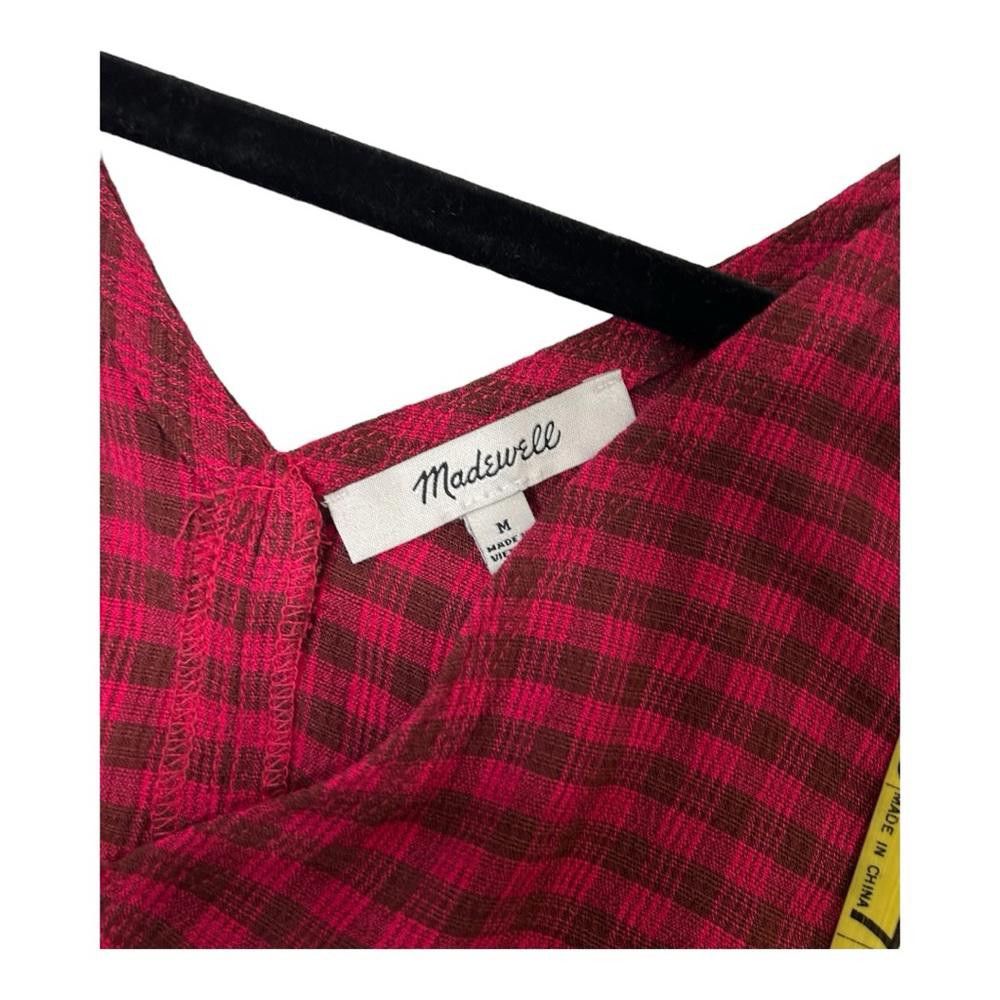 Madewell Madewell l Plaid Crinkled V-Neck Peplum Top Medium Size M / US 6-8 / IT 42-44 - 4 Thumbnail