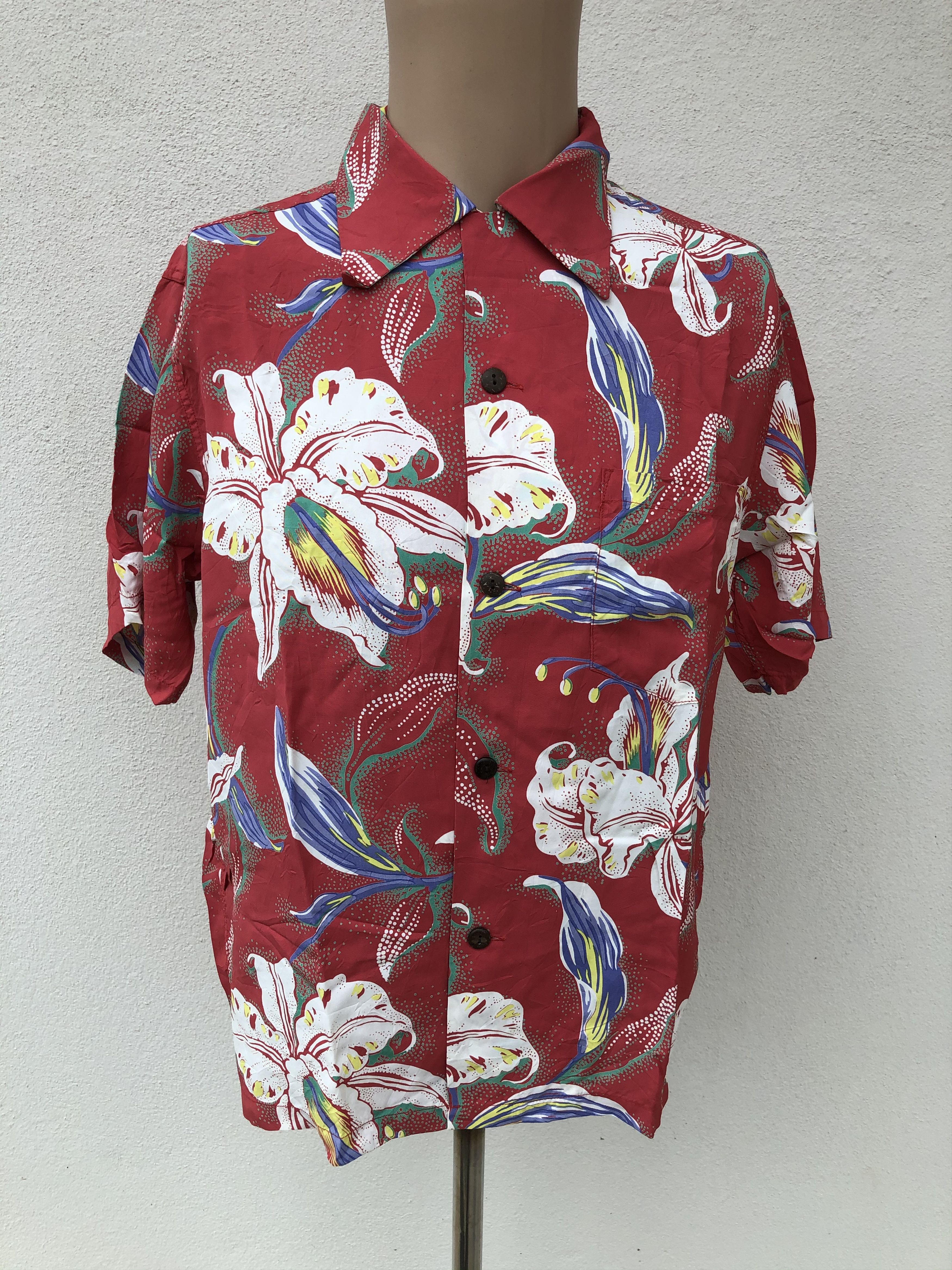 Sun Surf Sun Surf by Toyo Enterprise Rayon Hawaiian Shirt Red Floral Size US S / EU 44-46 / 1 - 1 Thumbnail