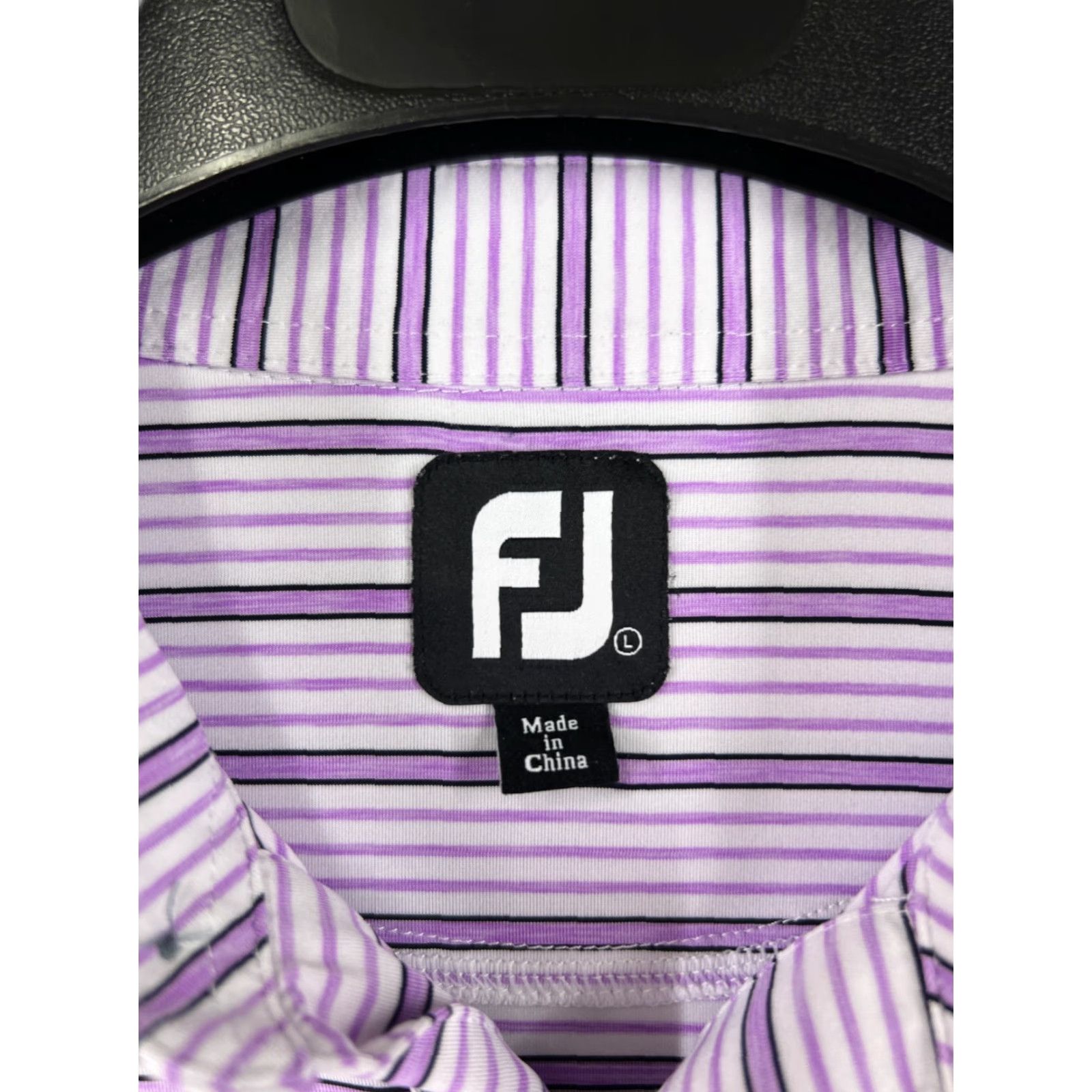 Footjoy FootJoy Polo Shirt Mens Large Purple Stripe 100% Polyester Polo Shirt Golf Outdoor Size US L / EU 52-54 / 3 - 3 Thumbnail