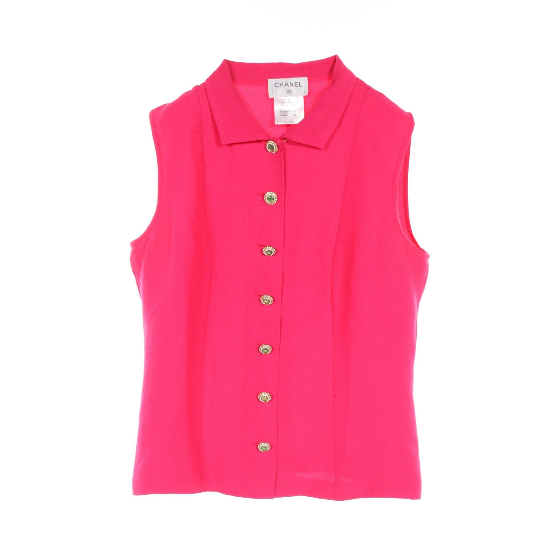 Chanel Chanel Shirt No Sleeve Silk Pink Purple Size ONE SIZE - 1 Thumbnail