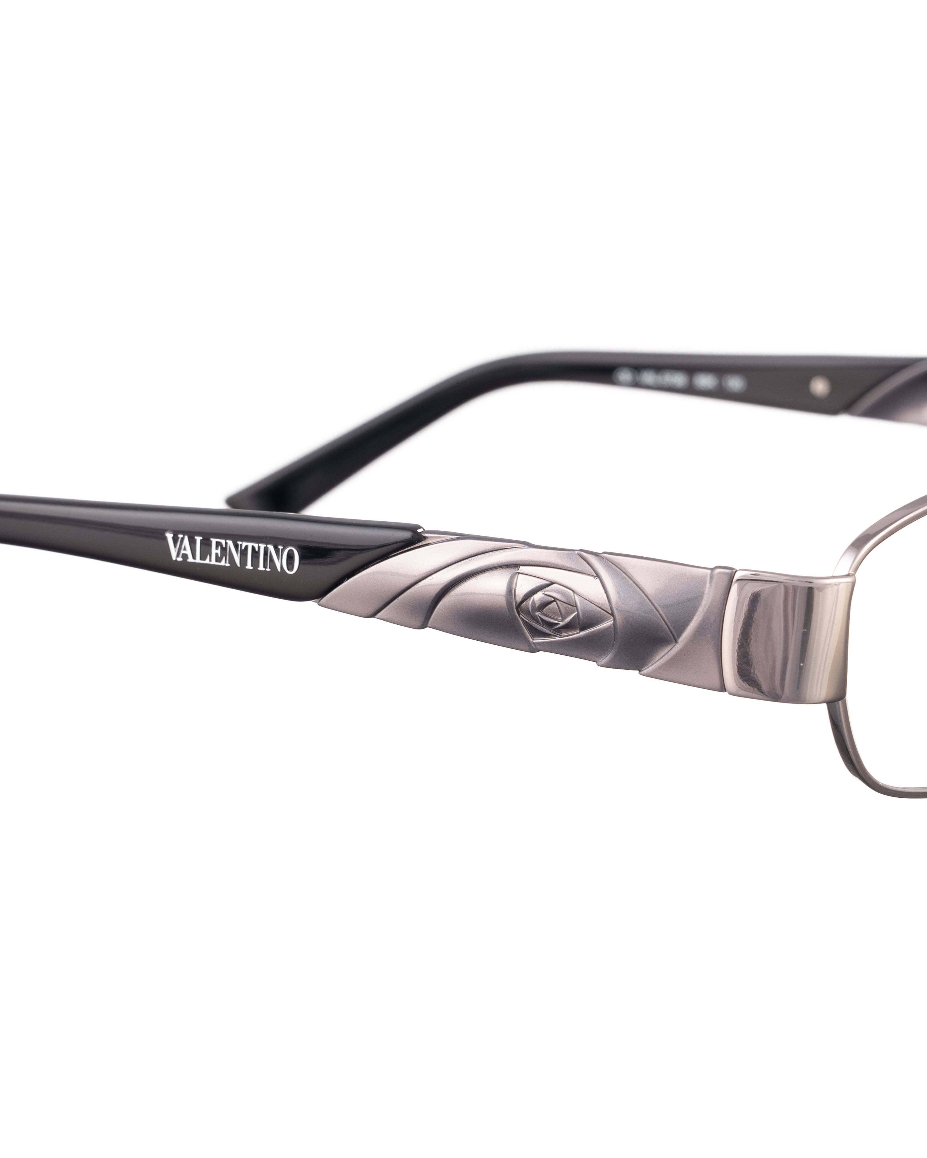 Valentino × Vintage Valentino 00s Black Glasses with Silver Metal Roses Size ONE SIZE - 2 Thumbnail