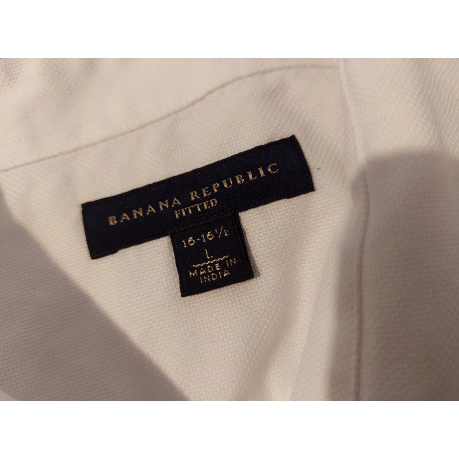 Banana Republic Banana Republic Dress Shirt Mens L White Cotton Button 16 16 1/2 Size 42R - 5 Thumbnail