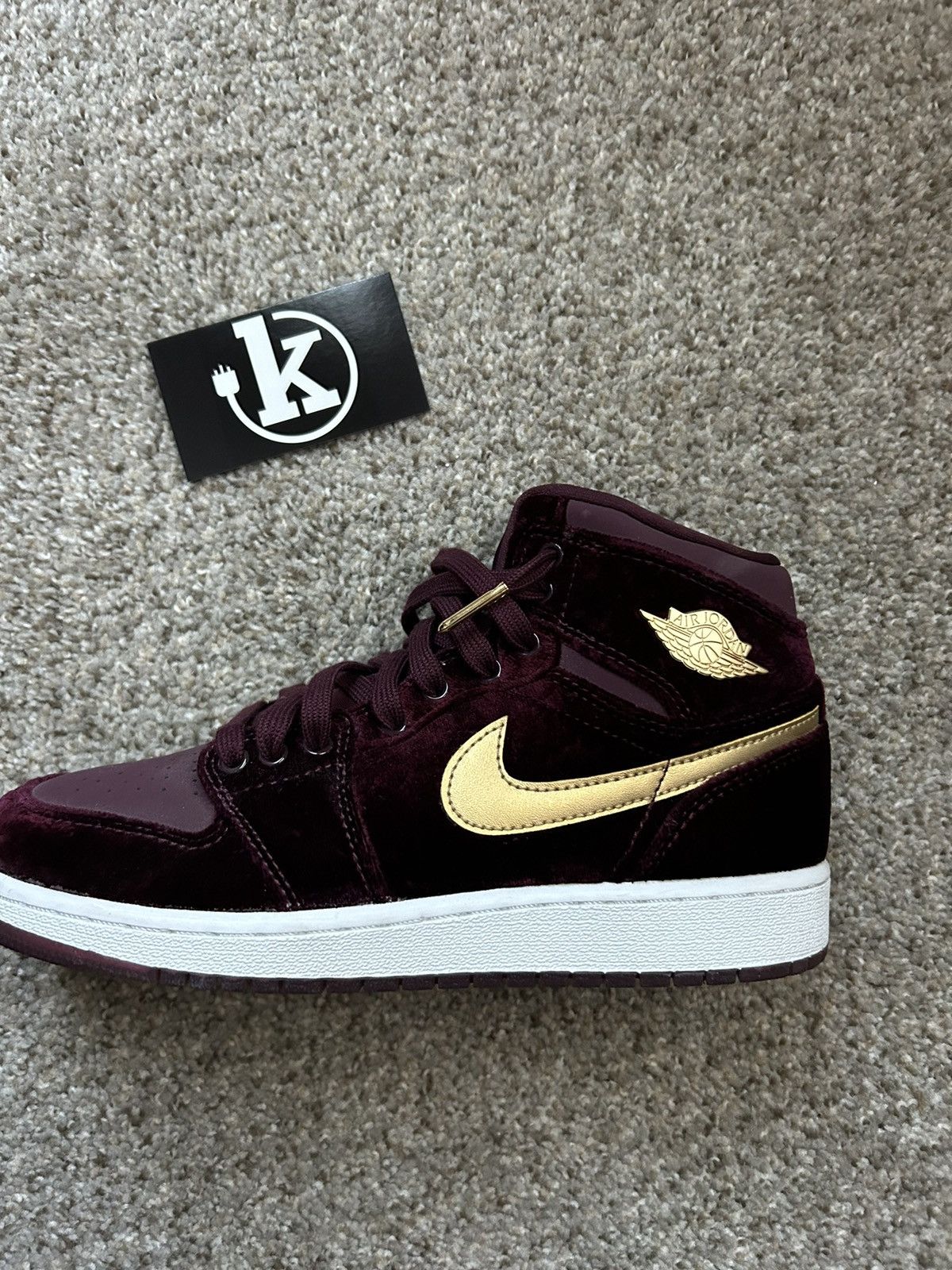 image of Nike Air Jordan 1 Heiress “Velvet” Shoes in Purple, Men's (Size 6)
