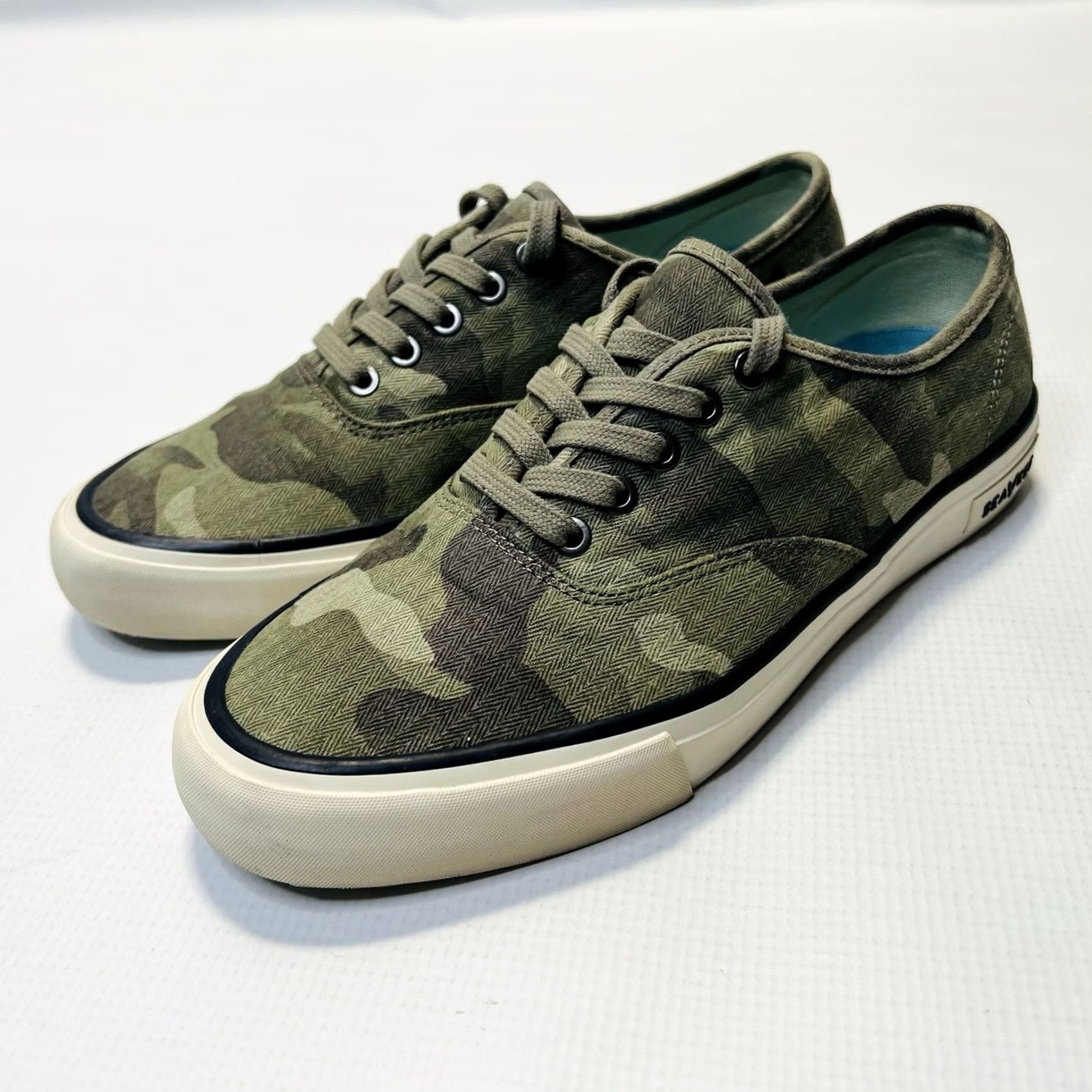 SeaVees Seavess Legend Sneakers Womens 8.5 Saltwash Herringbone Twill Camo Lace Up Size US 9 / IT 39 - 2 Thumbnail