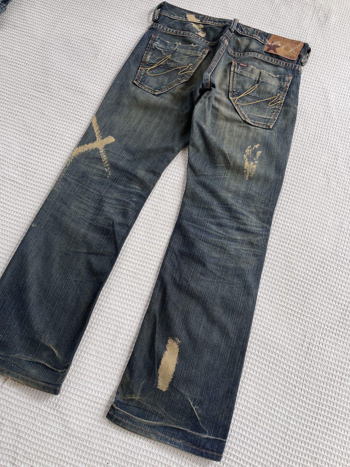 Japanese Brand RARE🔥 LIBERTO Distressed Denime Jeans Size US 35 - 4 Thumbnail