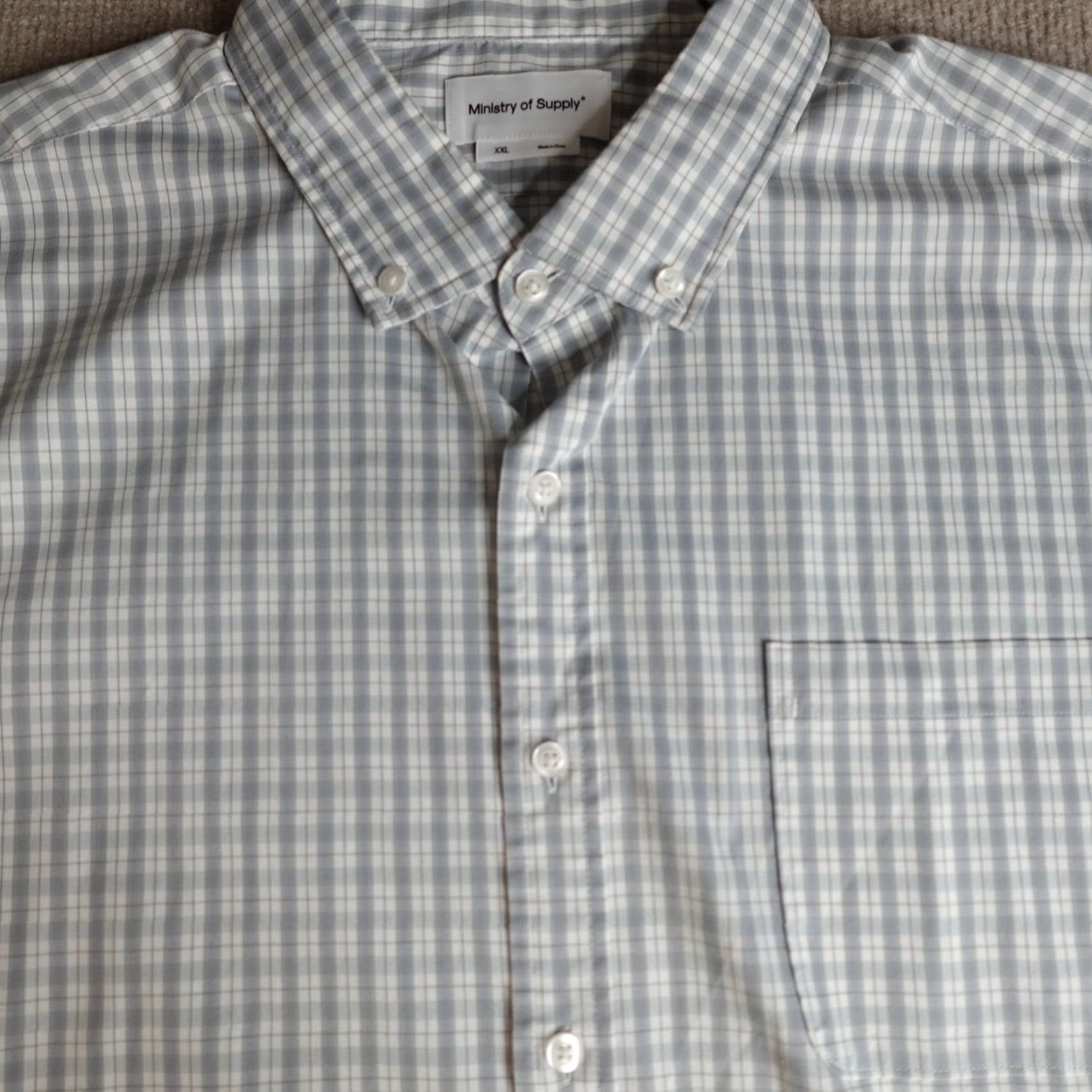 Vintage Ministry of Supply Shirt 2XL Gray White Plaid Performance Shirt (2XL) Men Casual Button-Up Shirt Men Gray Plaid Pattern Long Sleeve Button-Up Shirt Size US XXL / EU 58 / 5 - 2 Thumbnail