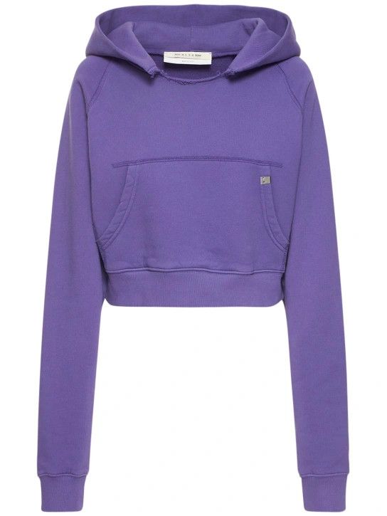 image of 1017 Alyx 9Sm O1Mle0424 Cropped Hoodie In Purple, Women's (Size XS)