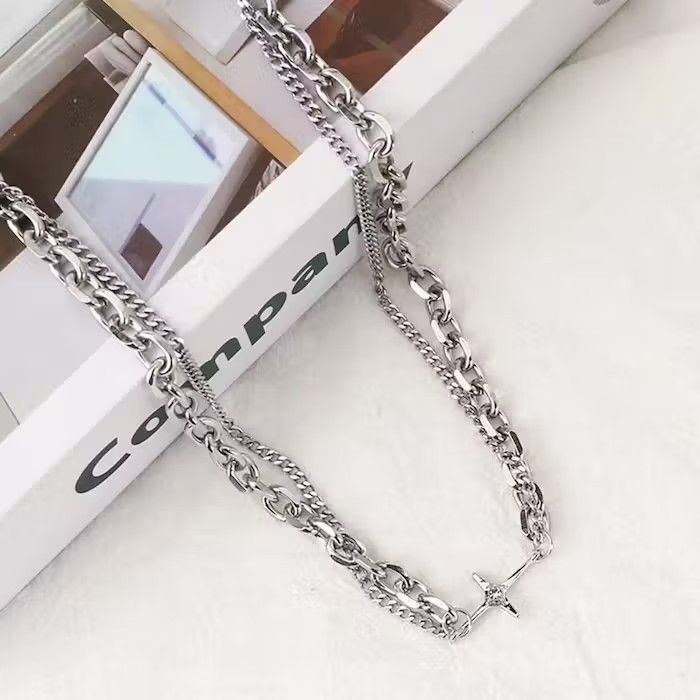Other Punk Double Layer Cross Chain Necklace Size ONE SIZE - 4 Thumbnail