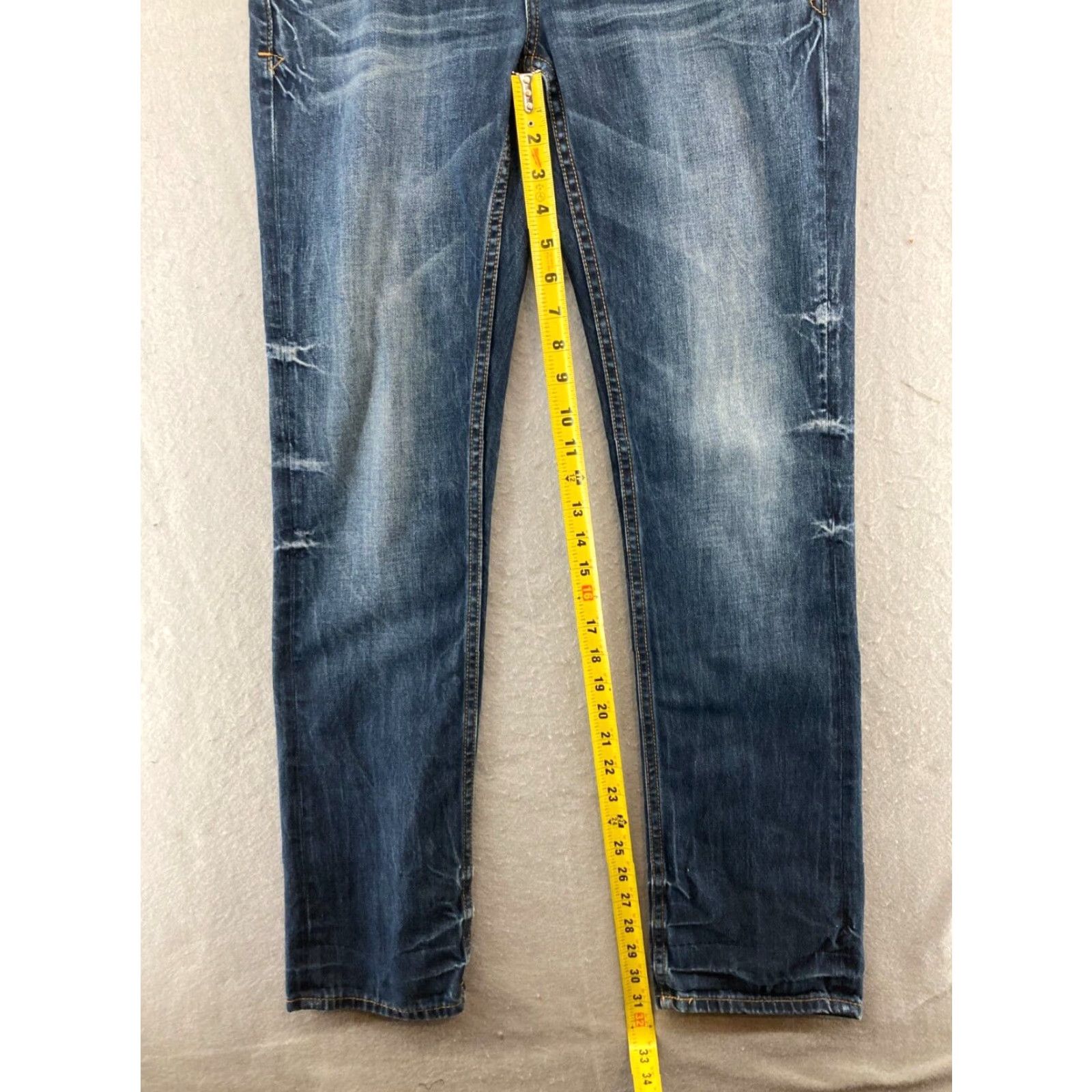 BKE BKE Jeans Mens 29R 5-Pocket Denim Slim Straight Inseam 32 Blue Cotton Blend Belt Buckle Bke Cowhide Logo Size US 29 - 3 Thumbnail