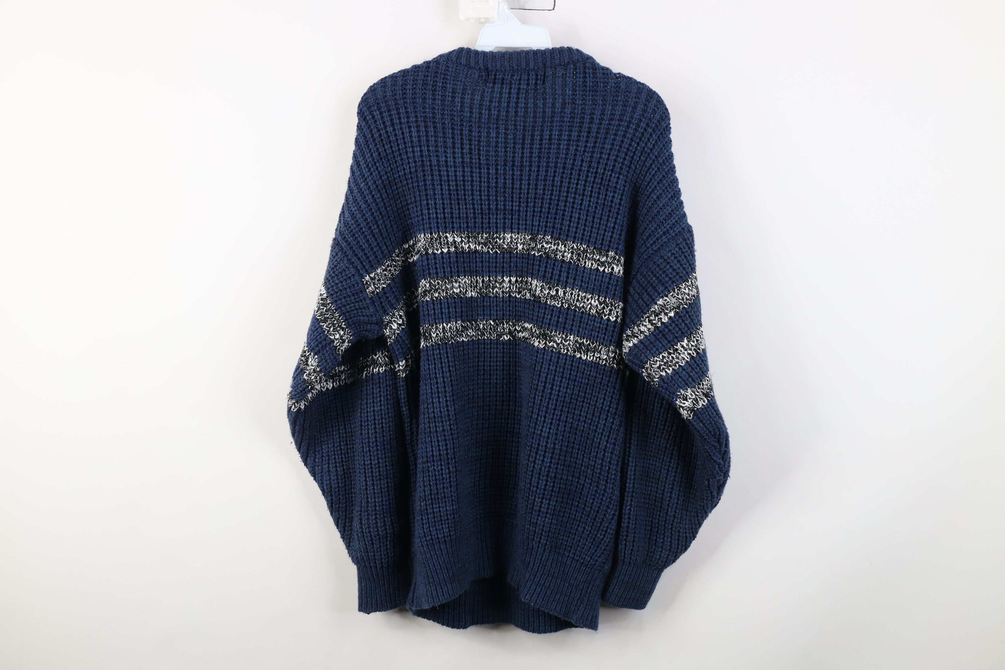 Vintage Vintage 90s Streetwear Chunky Ribbed Knit Crewneck Sweater Size US L / EU 52-54 / 3 - 9 Thumbnail