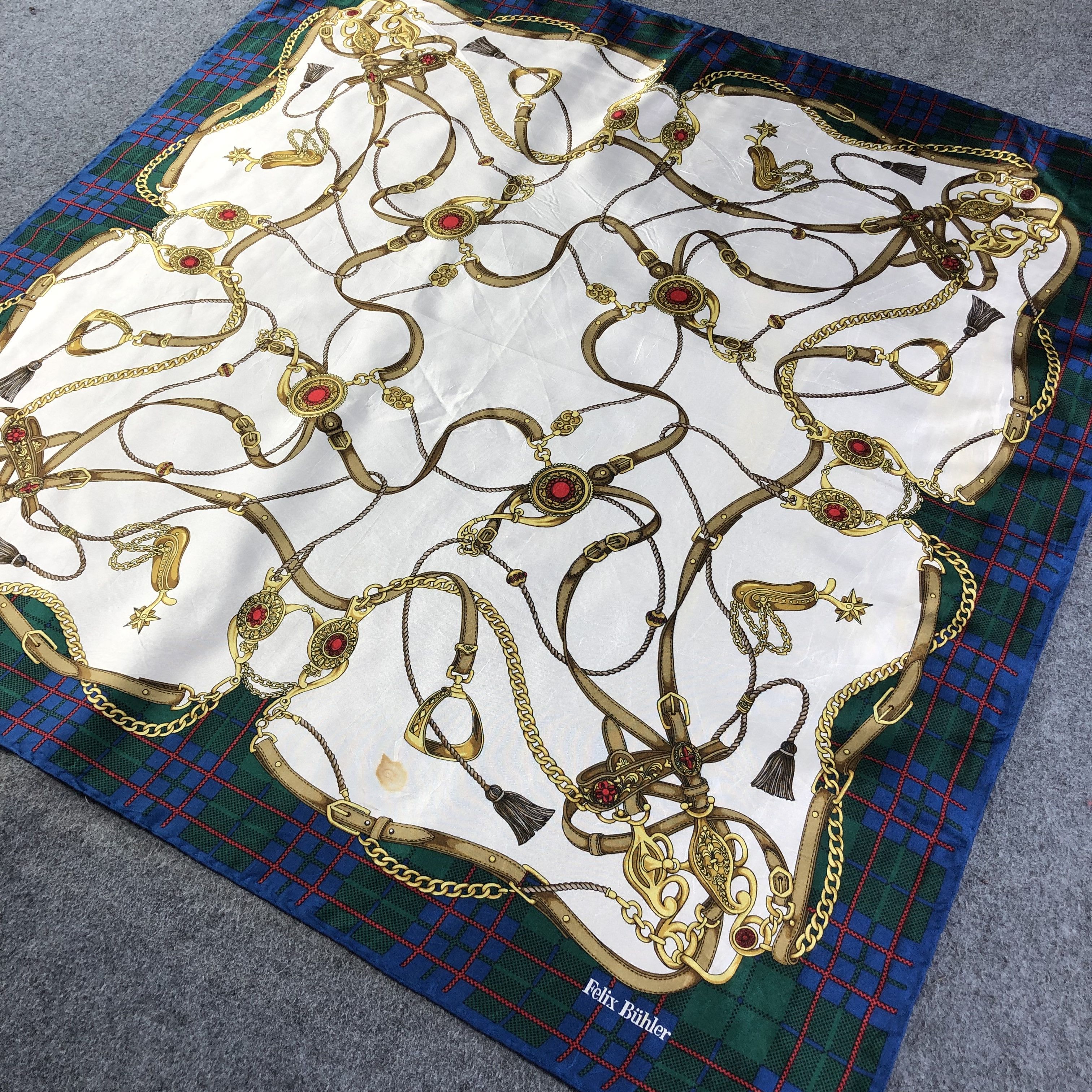 Japanese Brand Vintage Felix Buhler Luxury Hand Rolled Silk Scarf M700 Size ONE SIZE - 2 Thumbnail