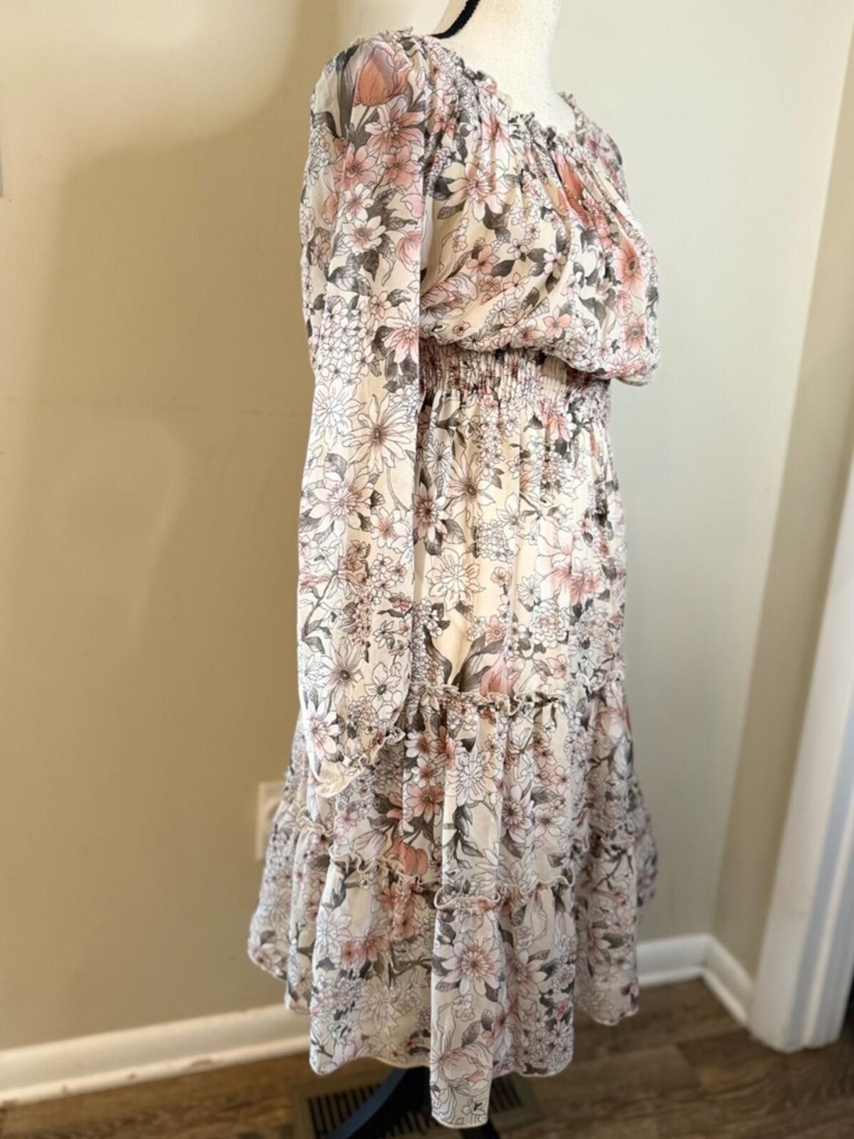 Other Kate and Lily neutral floral tiered maxi dress SZ 10 Size L / US 10 / IT 46 - 2 Thumbnail