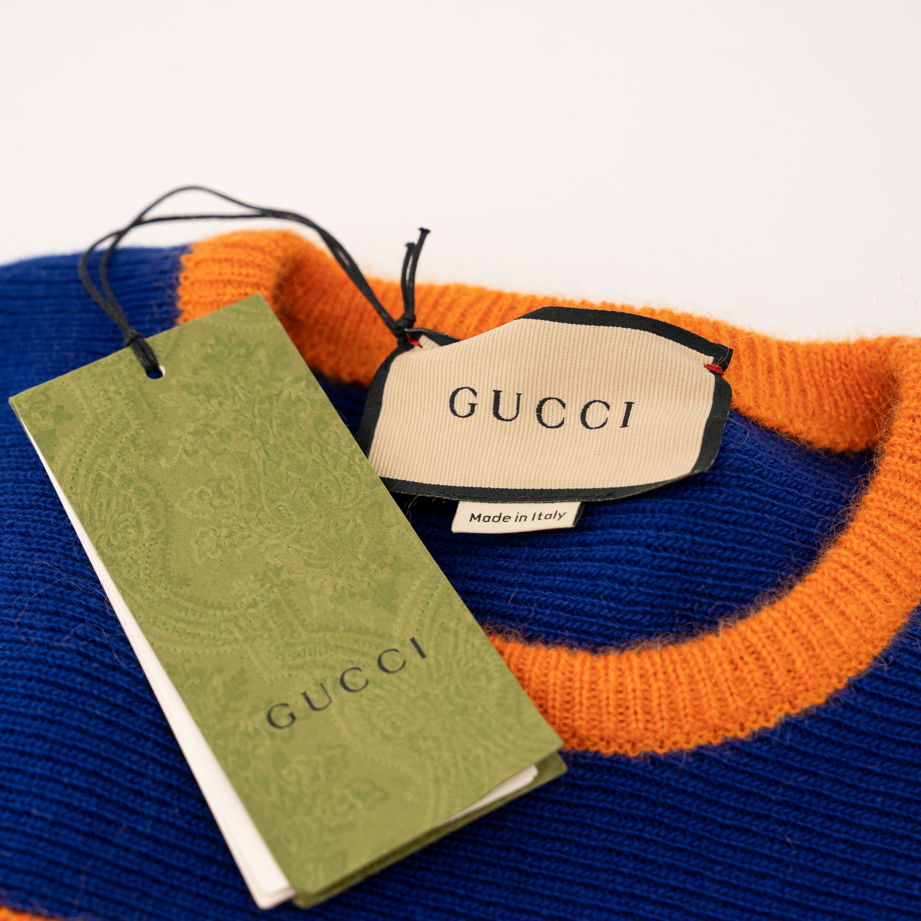 Gucci M Gucci Orange Year of the Rabbit Mohair Sweater Orange Blue Size US M / EU 48-50 / 2 - 9 Thumbnail