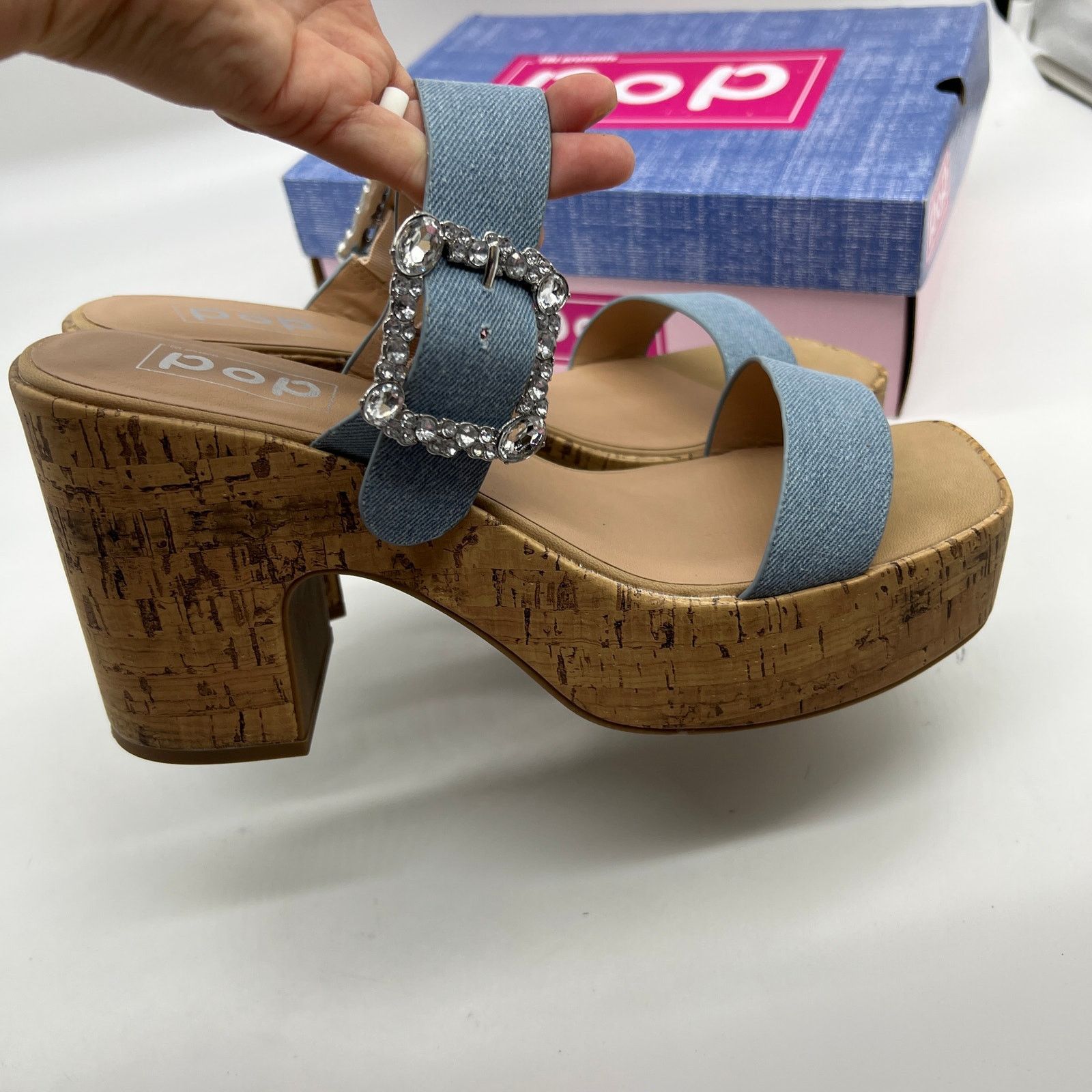 Other Pop Womens Kallie Heeled Sandals Pink Fuschia Multicolor Size US 11 / IT 41 - 8 Thumbnail