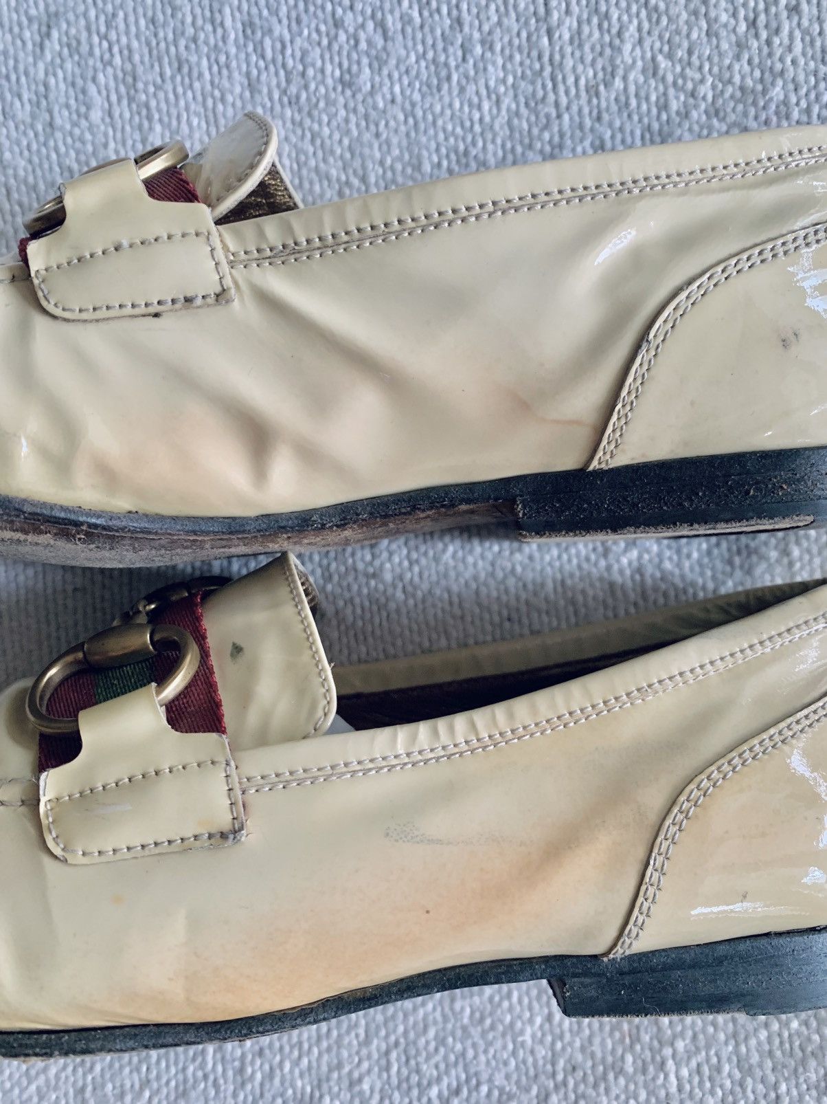 Gucci Gucci Brixton beige horsebit 35,5 loafer Size US 6 / IT 36 - 9 Thumbnail