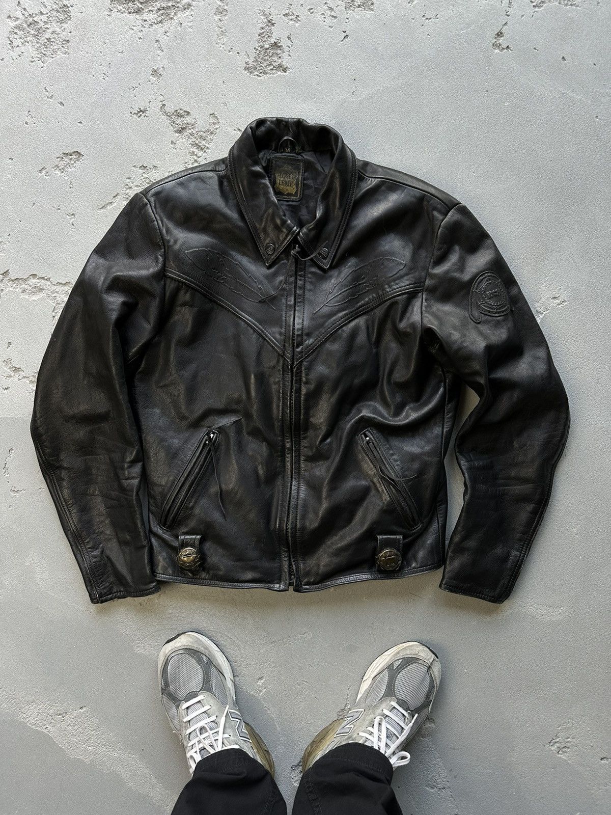 Echtes Leder Leather Jacket Motorcycle Biker