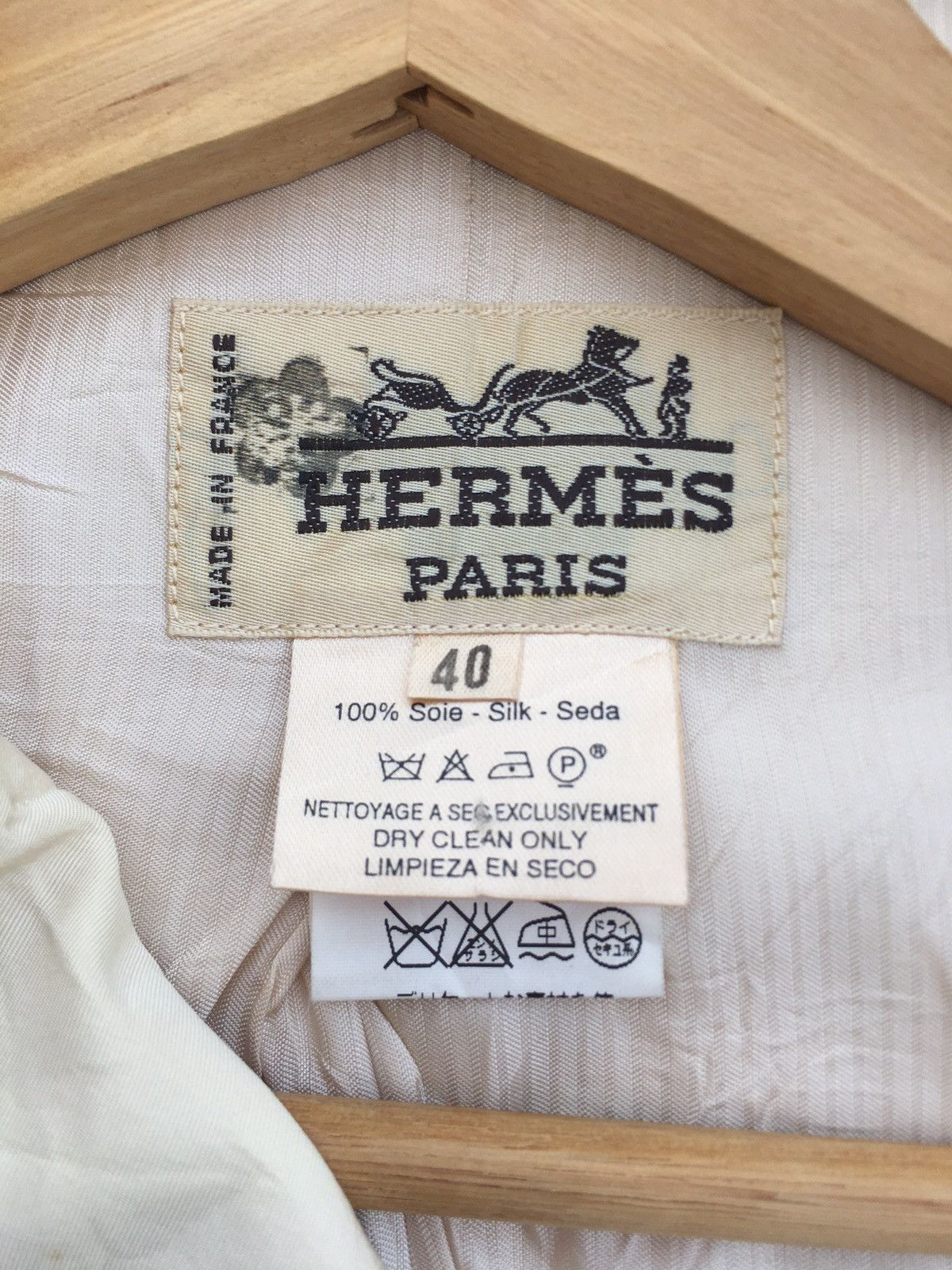 Hermes Vintage 90s HERMÈS Trench Coat Double Breasted Coat Size M / US 6-8 / IT 42-44 - 14 Thumbnail
